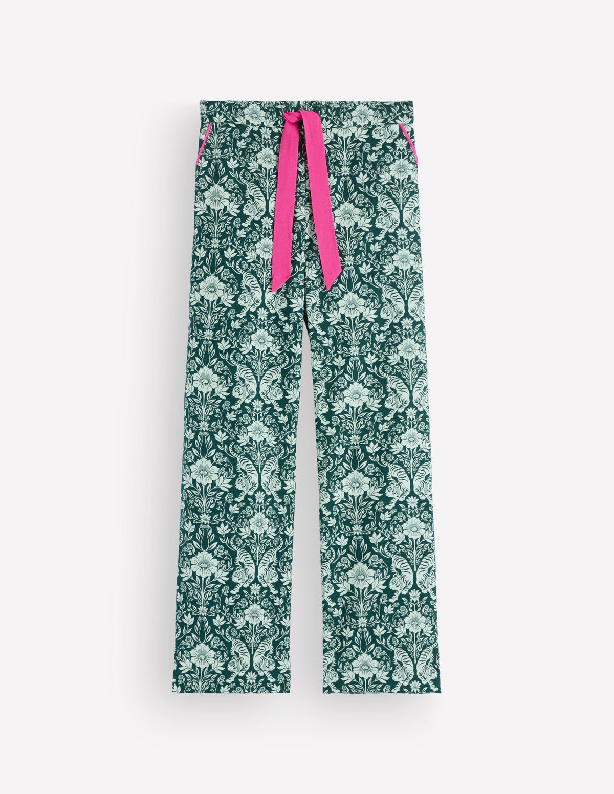 Schlafanzughose aus gebürsteter Baumwolle-Blumenmuster Tiger-5