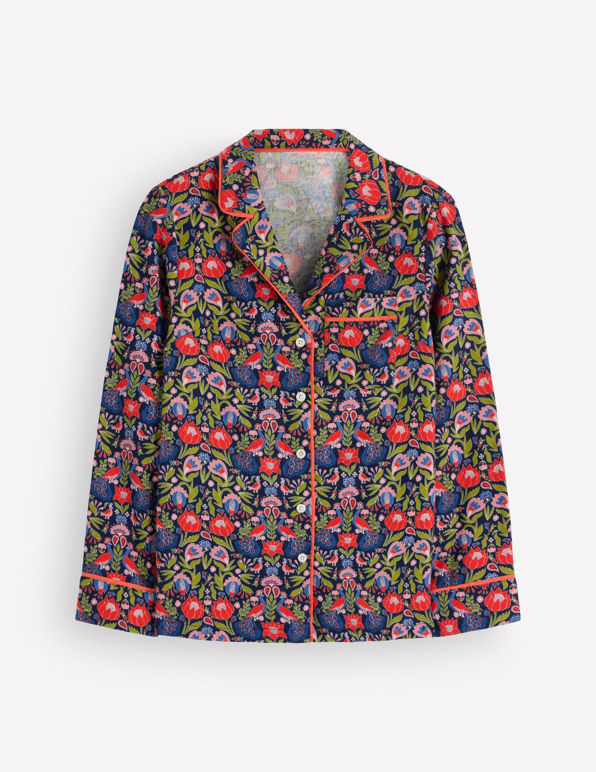 Haut de pyjama en coton brossé-Motif Orange Blossom - Image 6