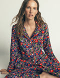 Haut de pyjama en coton brossé-Motif Orange Blossom