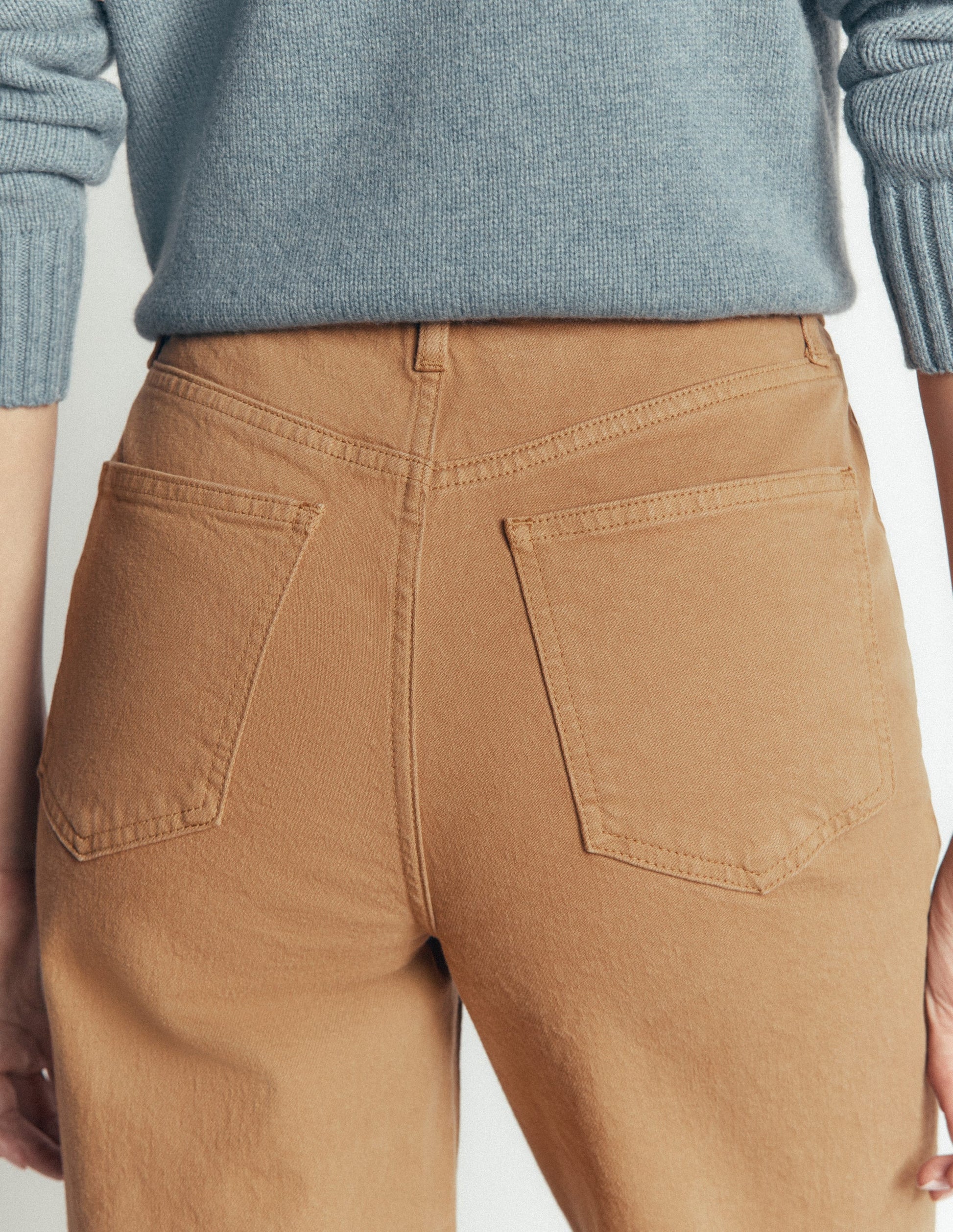 Jean droit taille haute-Camel chiné-5