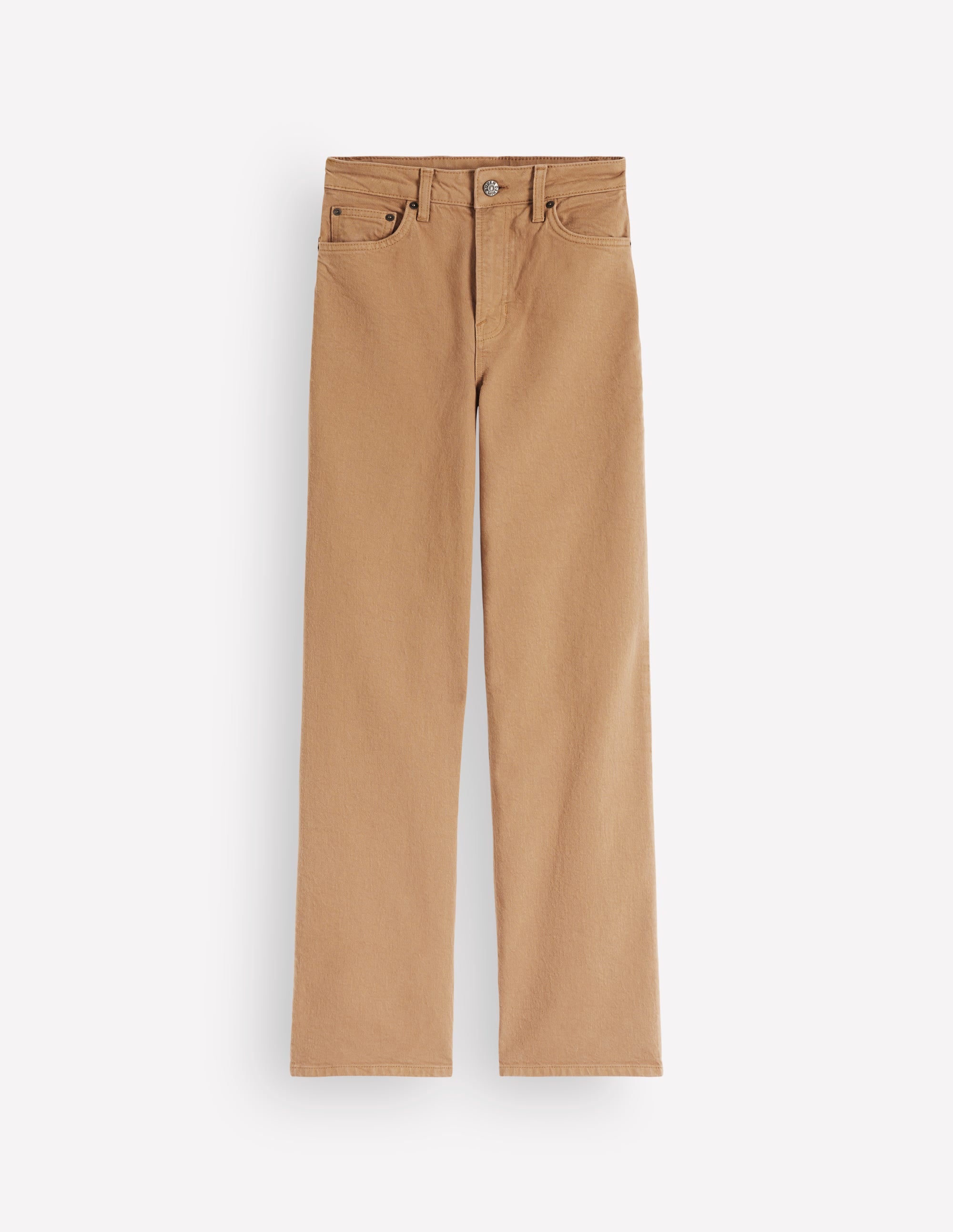 Jean droit taille haute-Camel chiné - Image 6