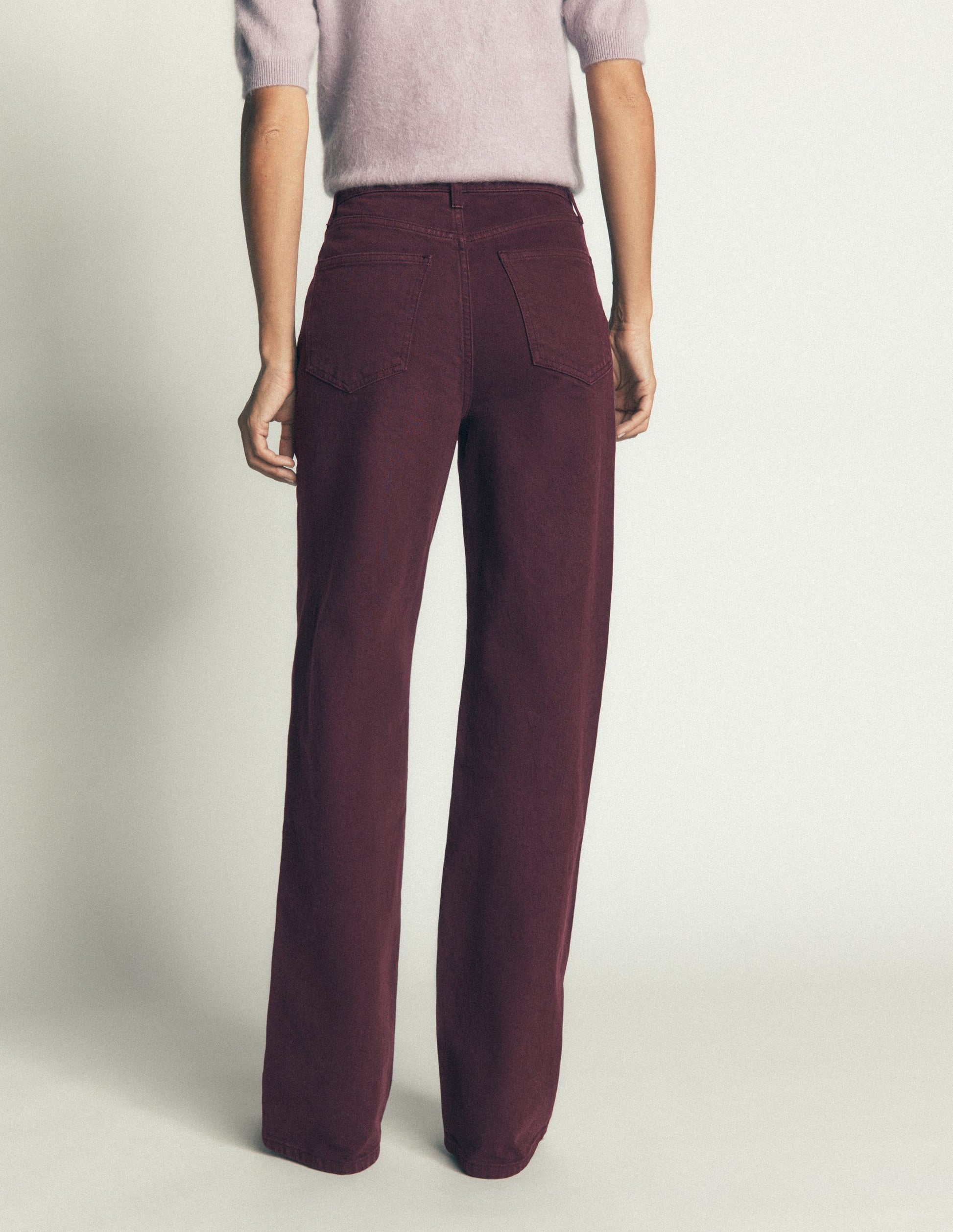 Jeans mit hohem Bund und geradem, weitem Bein-Weinprobe-3