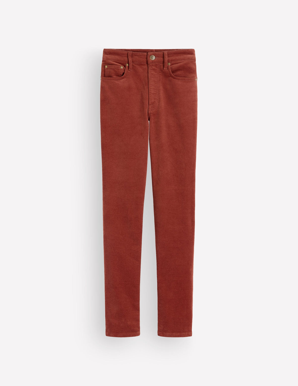 Schmal geschnittene Cord-Jeans mit hohem Bund-Gebranntes Henna - Image 6