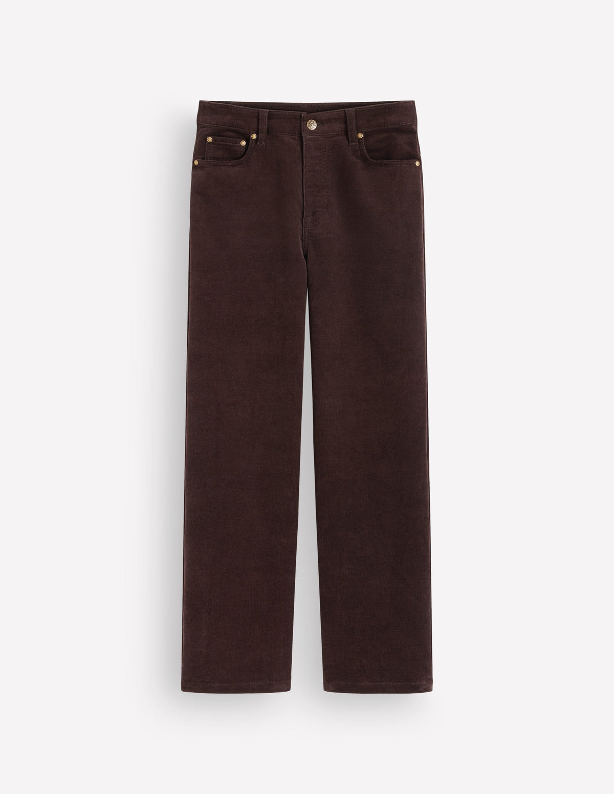 Cord-Jeans mit hohem Bund und geradem, lockerem Bein-Bitterschokolade - Image 5