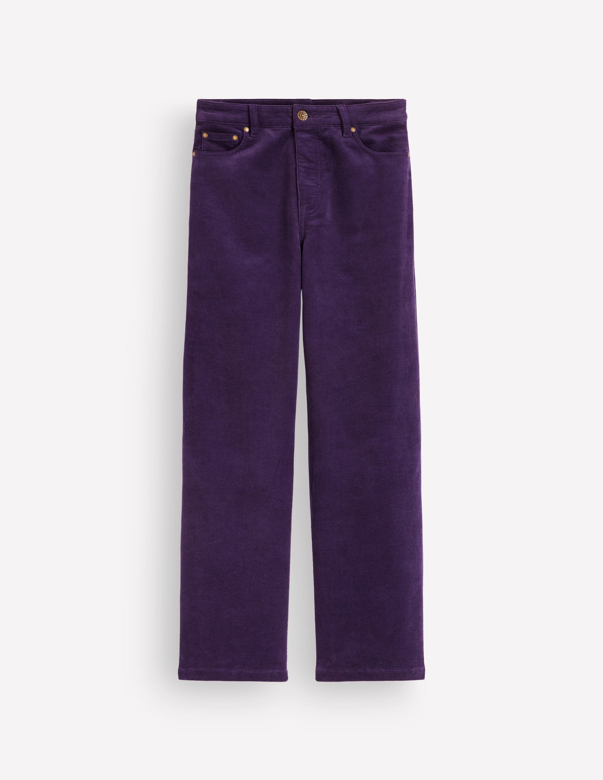 Cord-Jeans mit hohem Bund und geradem, lockerem Bein-Dunkle Traube-6