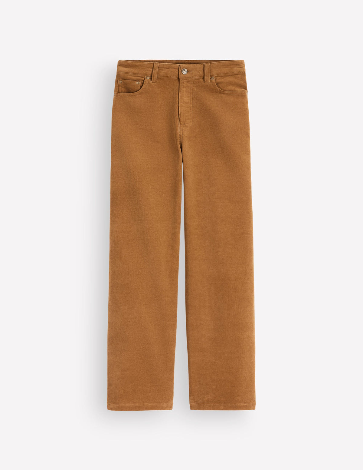 Jean colonne à taille haute en velours côtelé-Pain d'épices-6