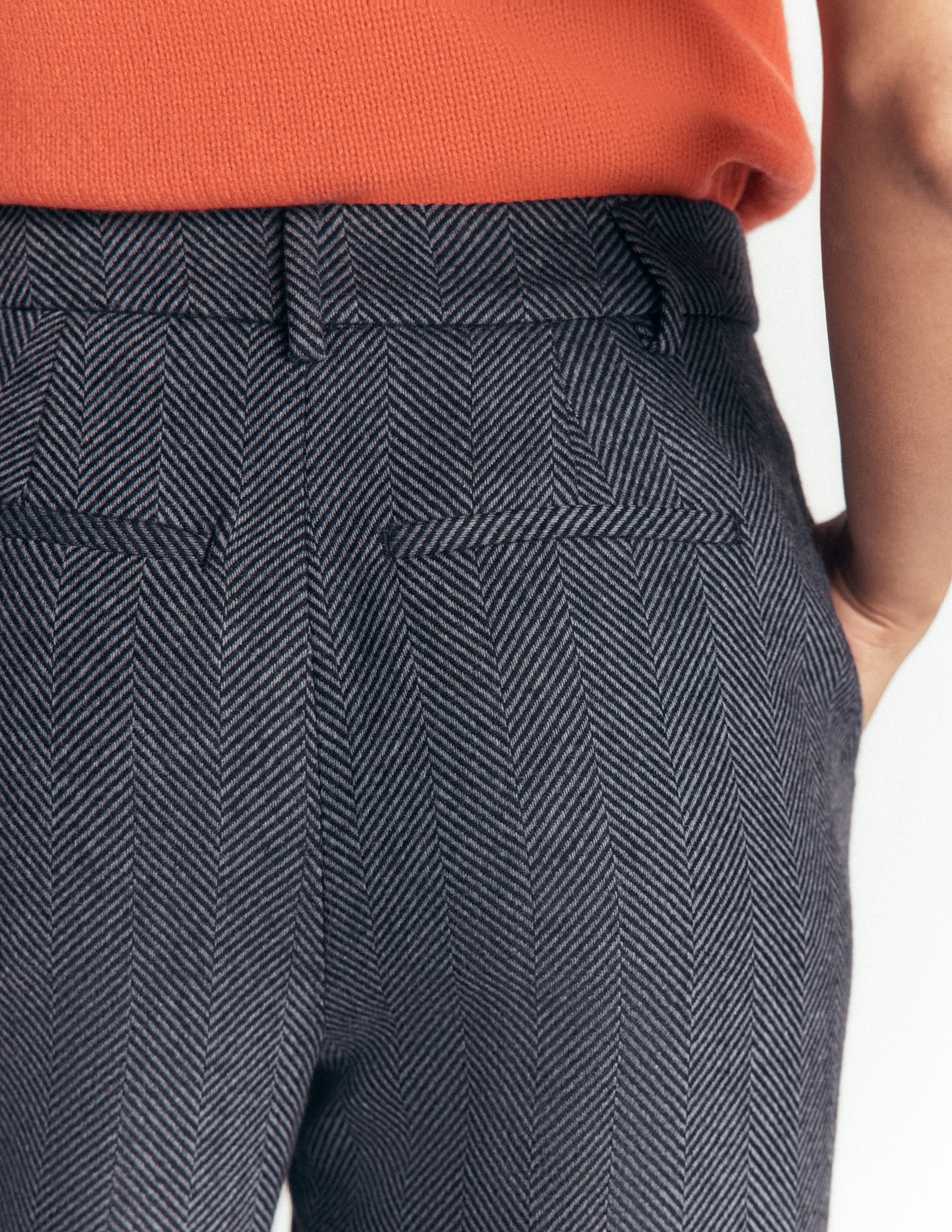 Belgravia Hose aus Wollmischung-Blau Fischgrät - Image 6