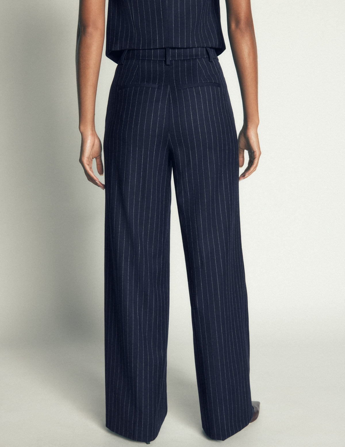 Belgravia Hose aus Wollmischung-Navy, Nadelstreifen - Image 4