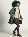 Jersey-Leggings mit hohem Bund-Bitterschokolade