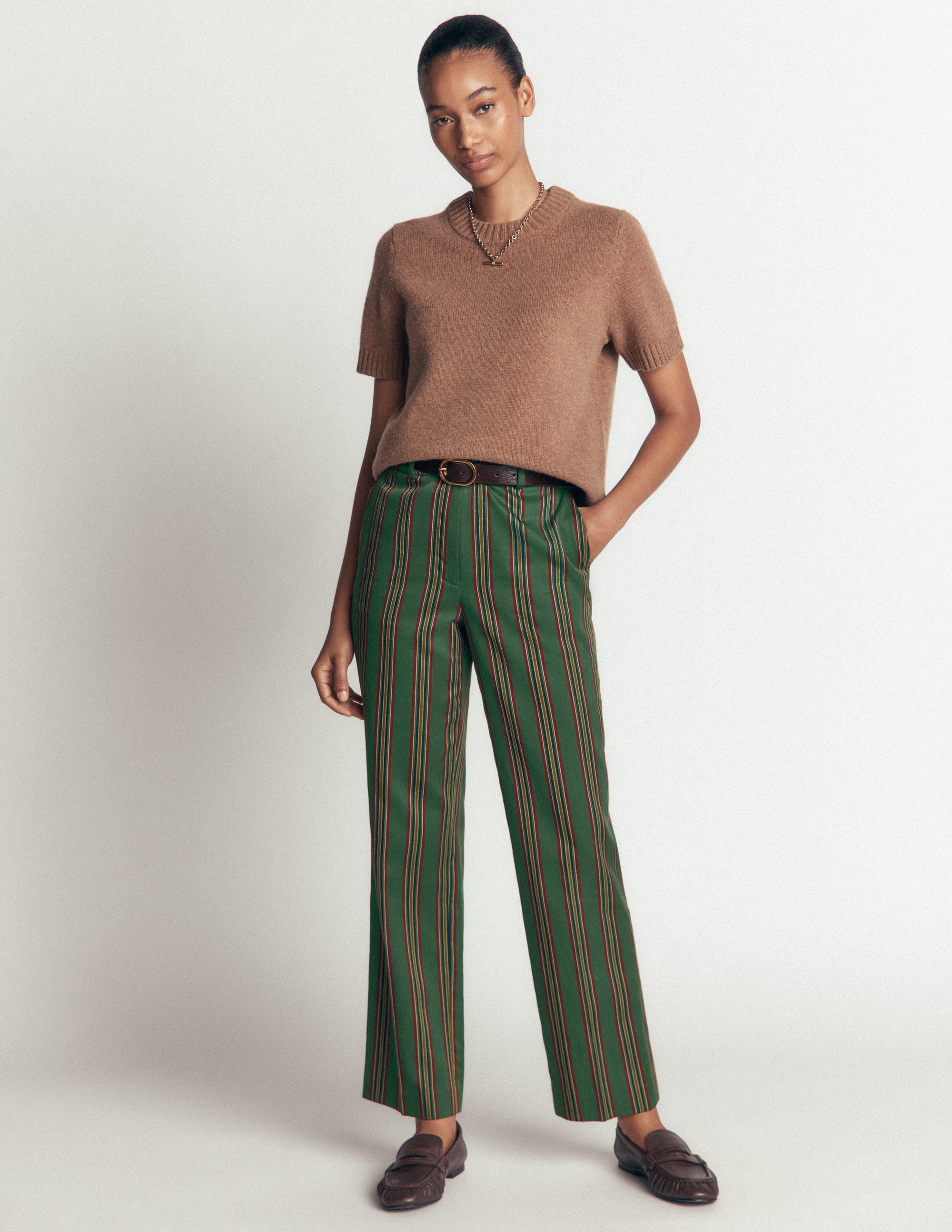 Canonbury Taillierte Hose-Grün Streifen - Image 7