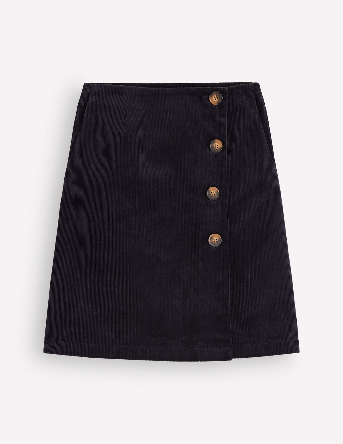 Evelyn Cord-Wickelrock mit Knopfleiste-Marineblau-5