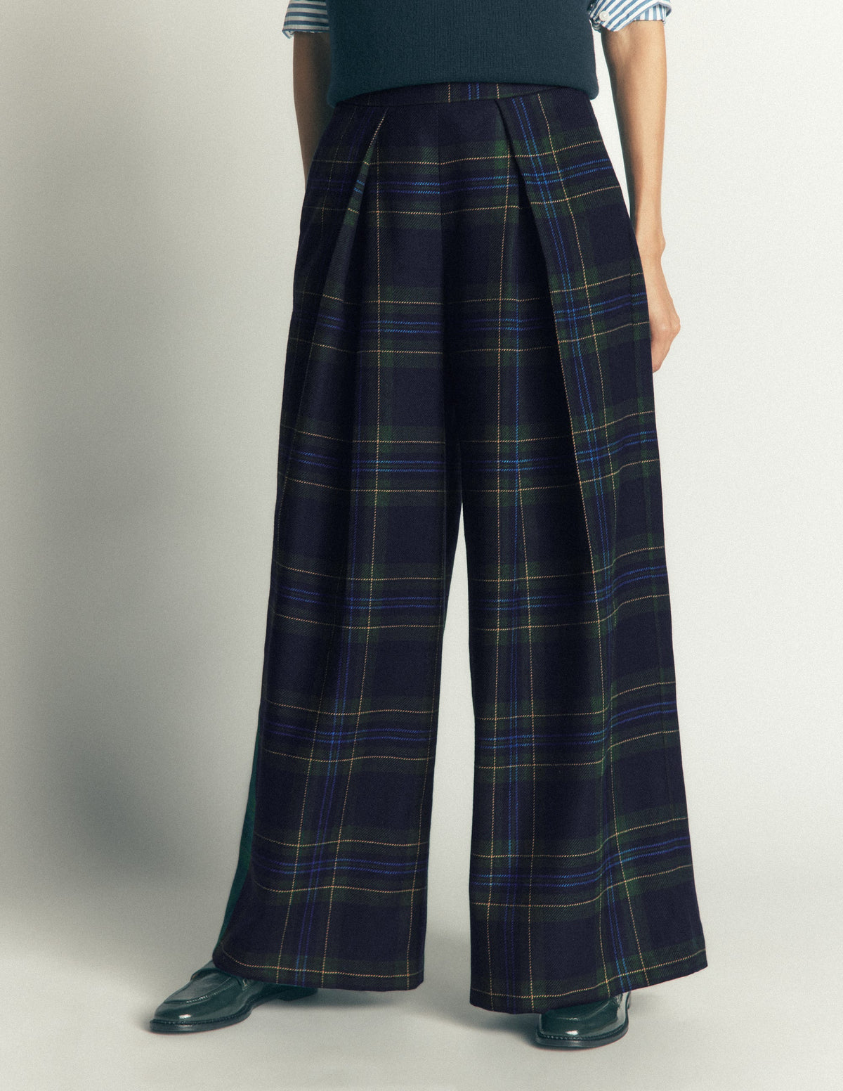 Plissierte Culotte aus Wollmischung-BLACKWATCH-5