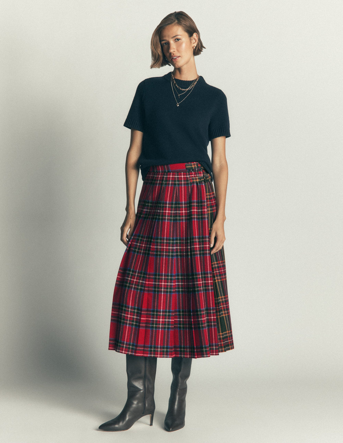 Plissierter Midi-Kilt-Kuddelmuddel-Karo - Image 2