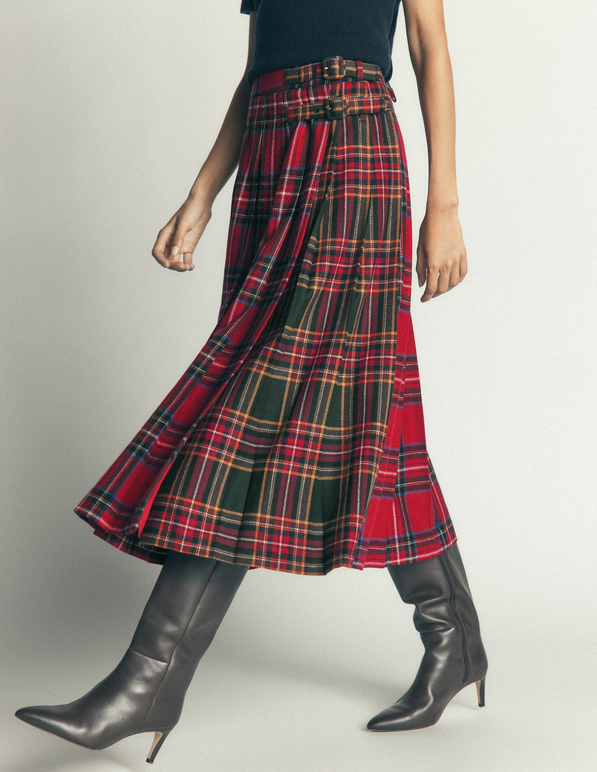 Plissierter Midi-Kilt-Kuddelmuddel-Karo - Image 6