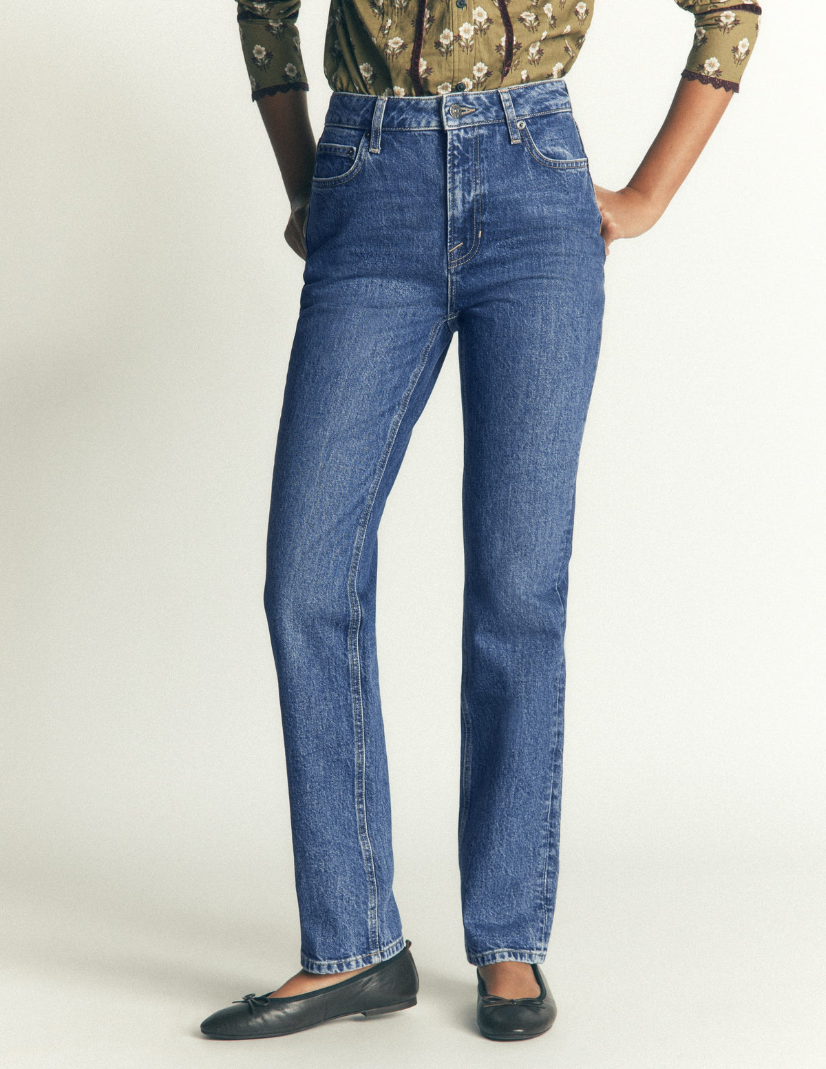 High Rise Slim Jeans-Mid Vintage-4