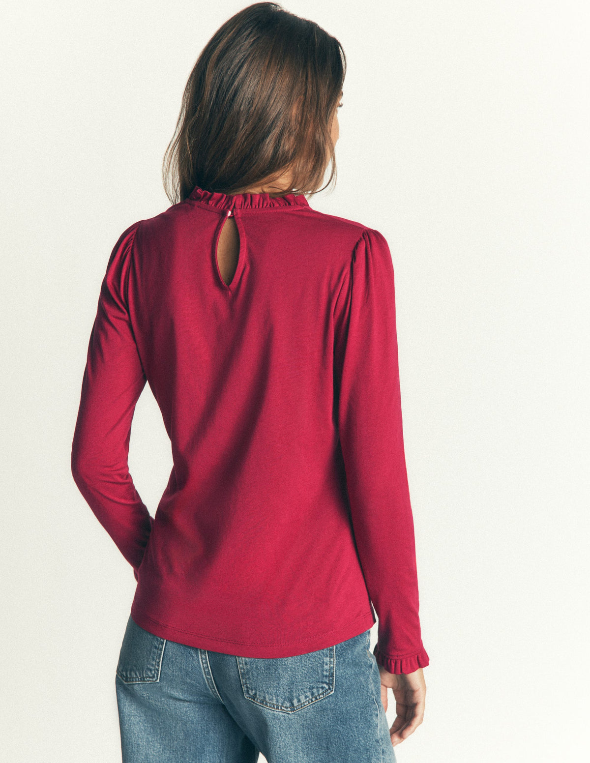 Top volanté ultra-doux-Rouge rubis - Image 3