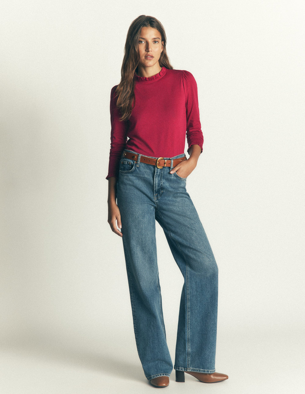 Top volanté ultra-doux-Rouge rubis-4