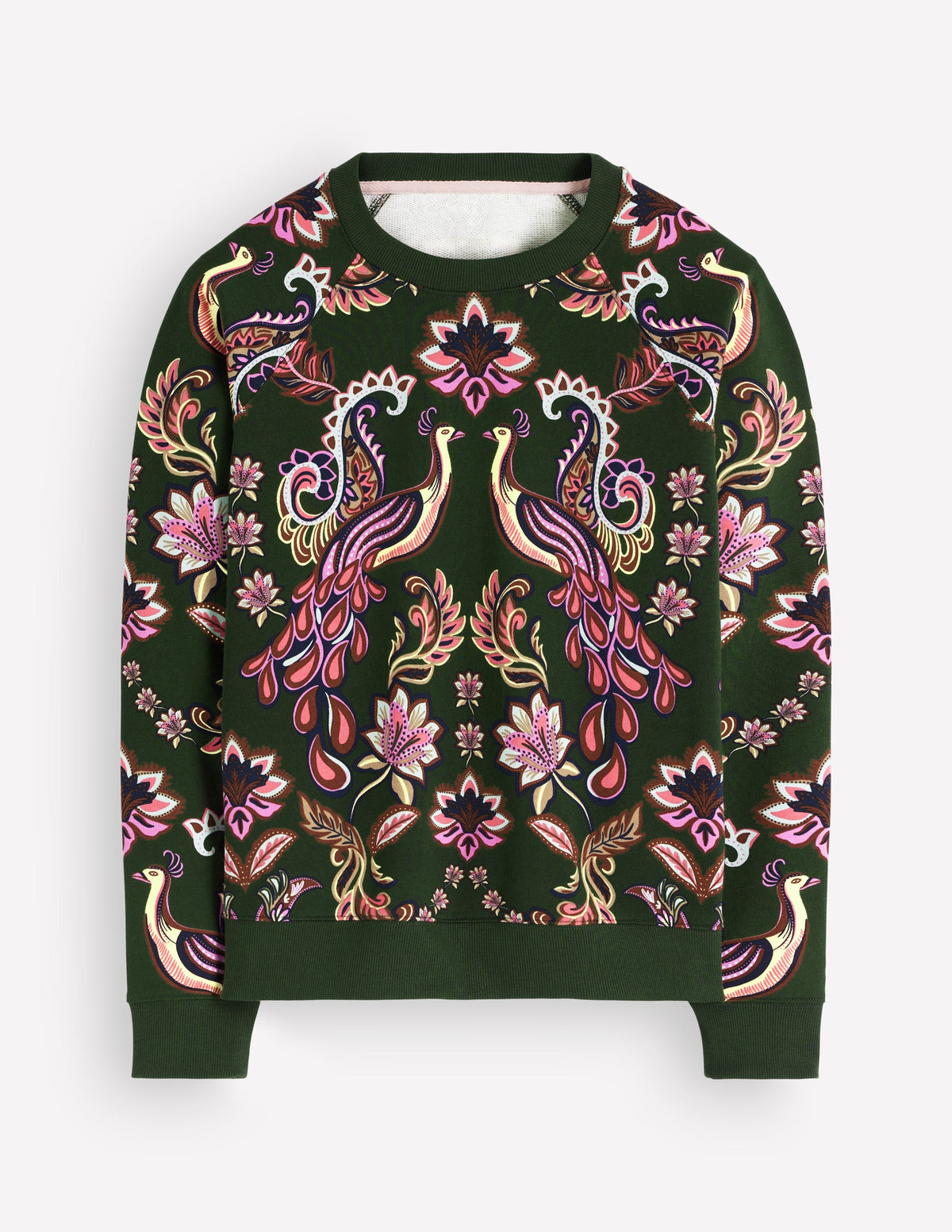 Sweat Rosa à imprimé-Motif Peacock Paradise placé-4