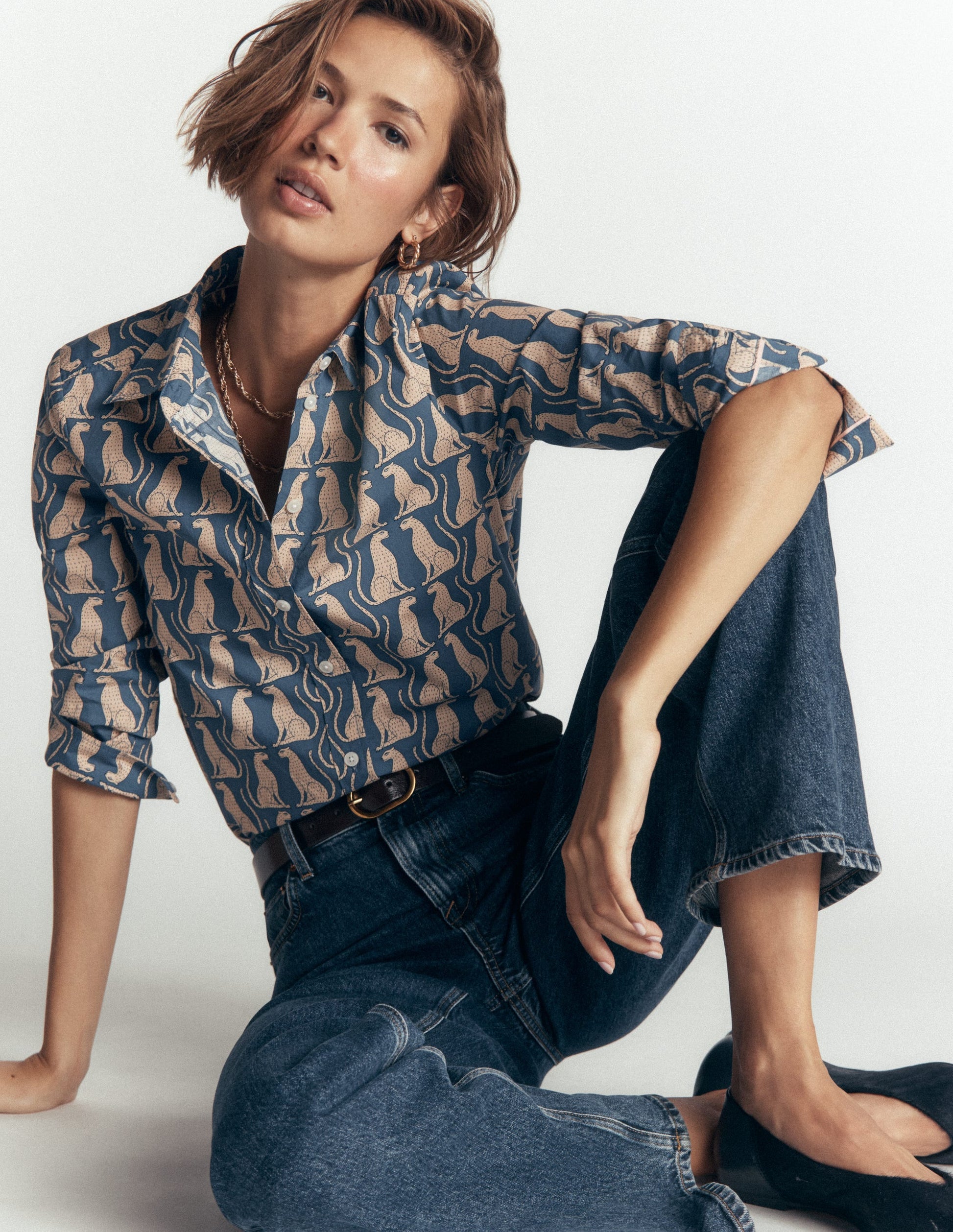 The New Sienna Cotton Shirt-Storm Blue, Patient Leopard-4