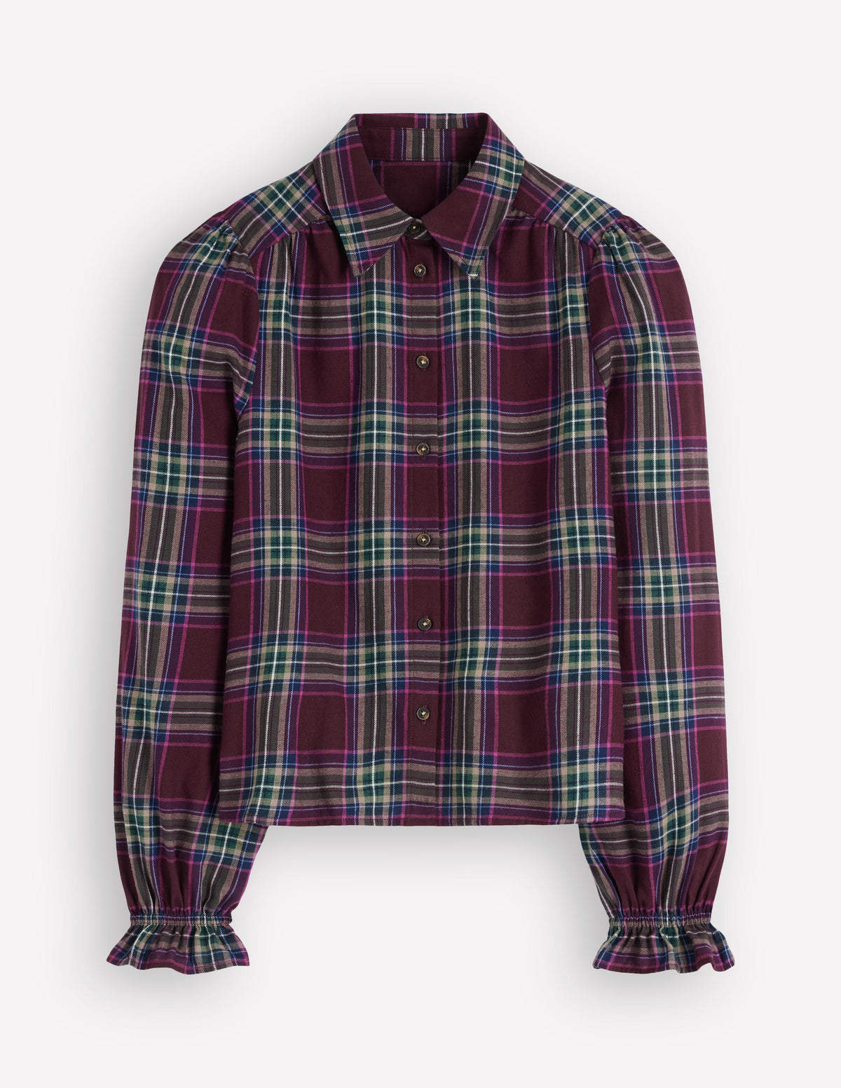 Violet Cotton Top-Maroon and Olive Check-6