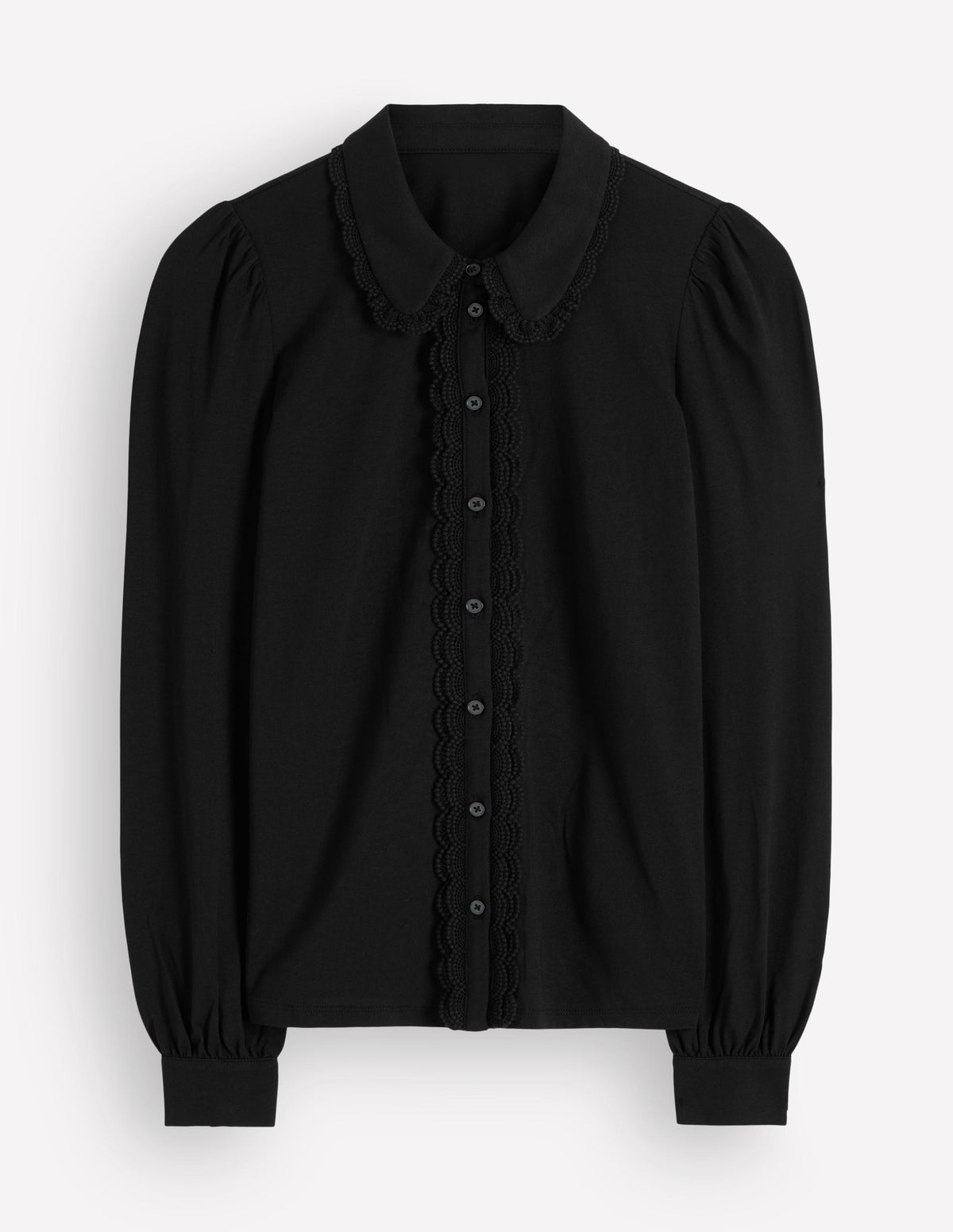 Bluse mit Rüschen und Spitze-Schwarz - Image 5