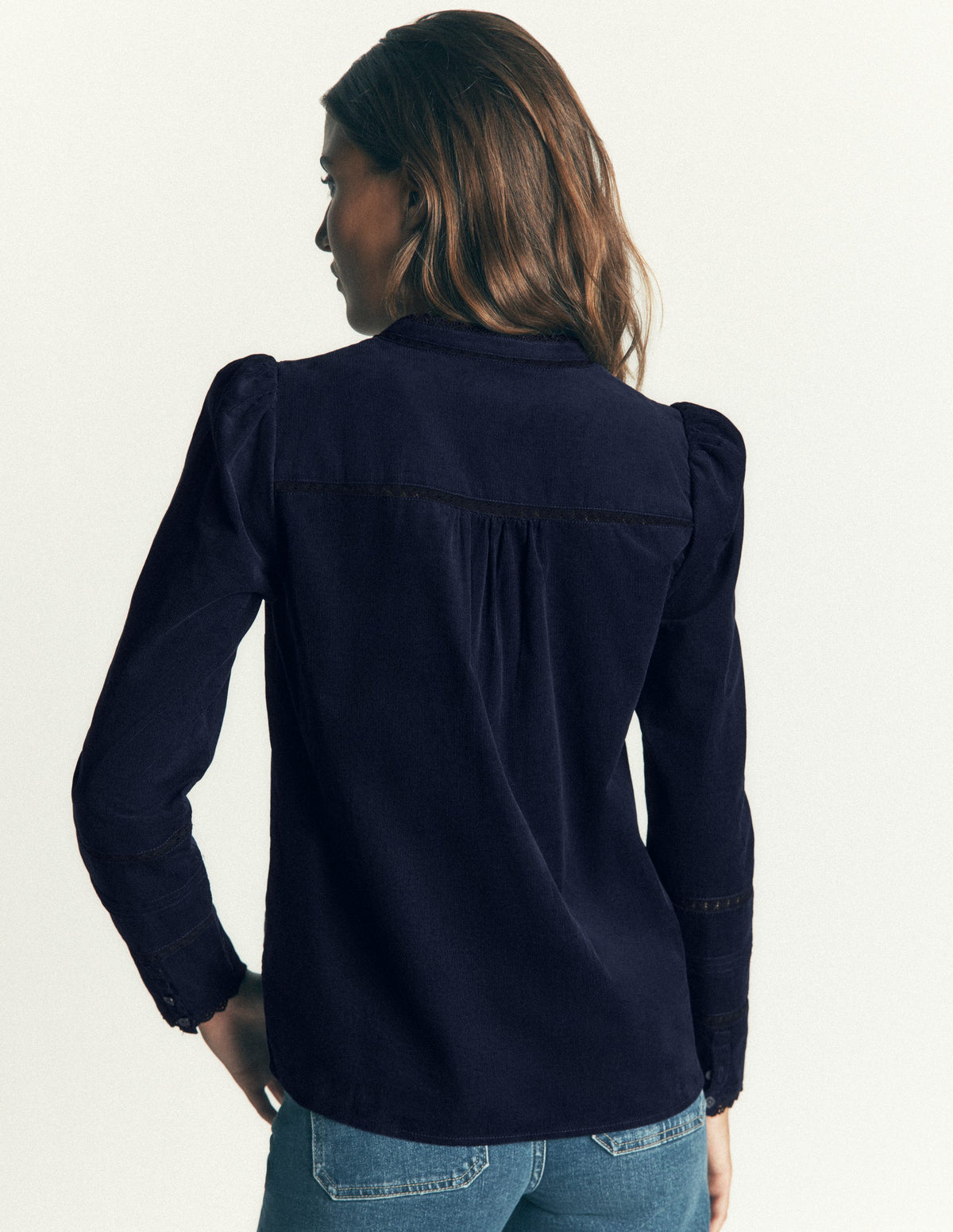 Carmen Cordoberteil mit Spitzenbesatz-Marineblau - Image 3