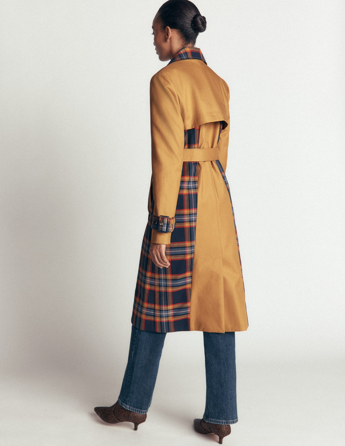 Zweireihiger Trenchcoat-Kamelbraun-6