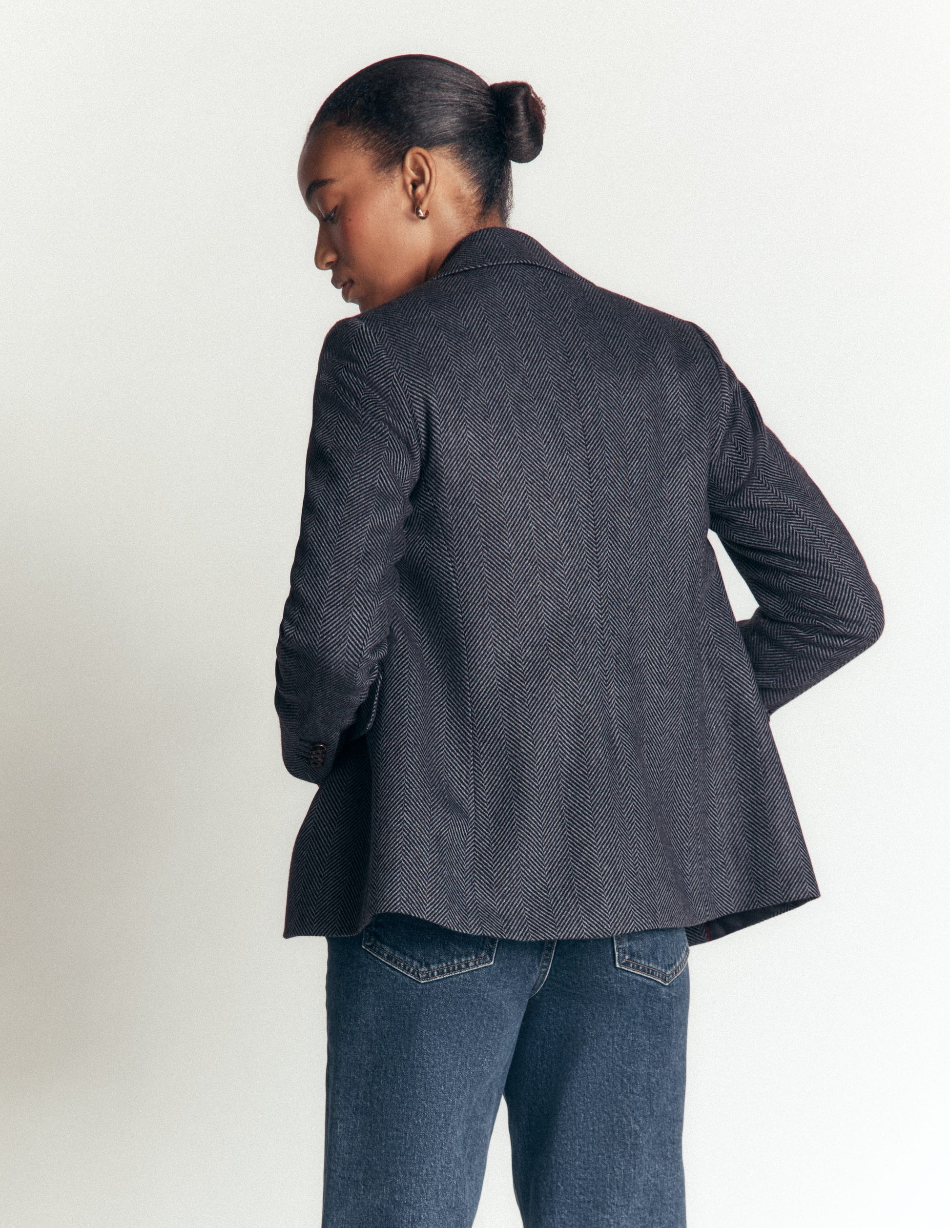 Stamford Wollblazer-Blau und Marineblau Fischgrätmuster-3