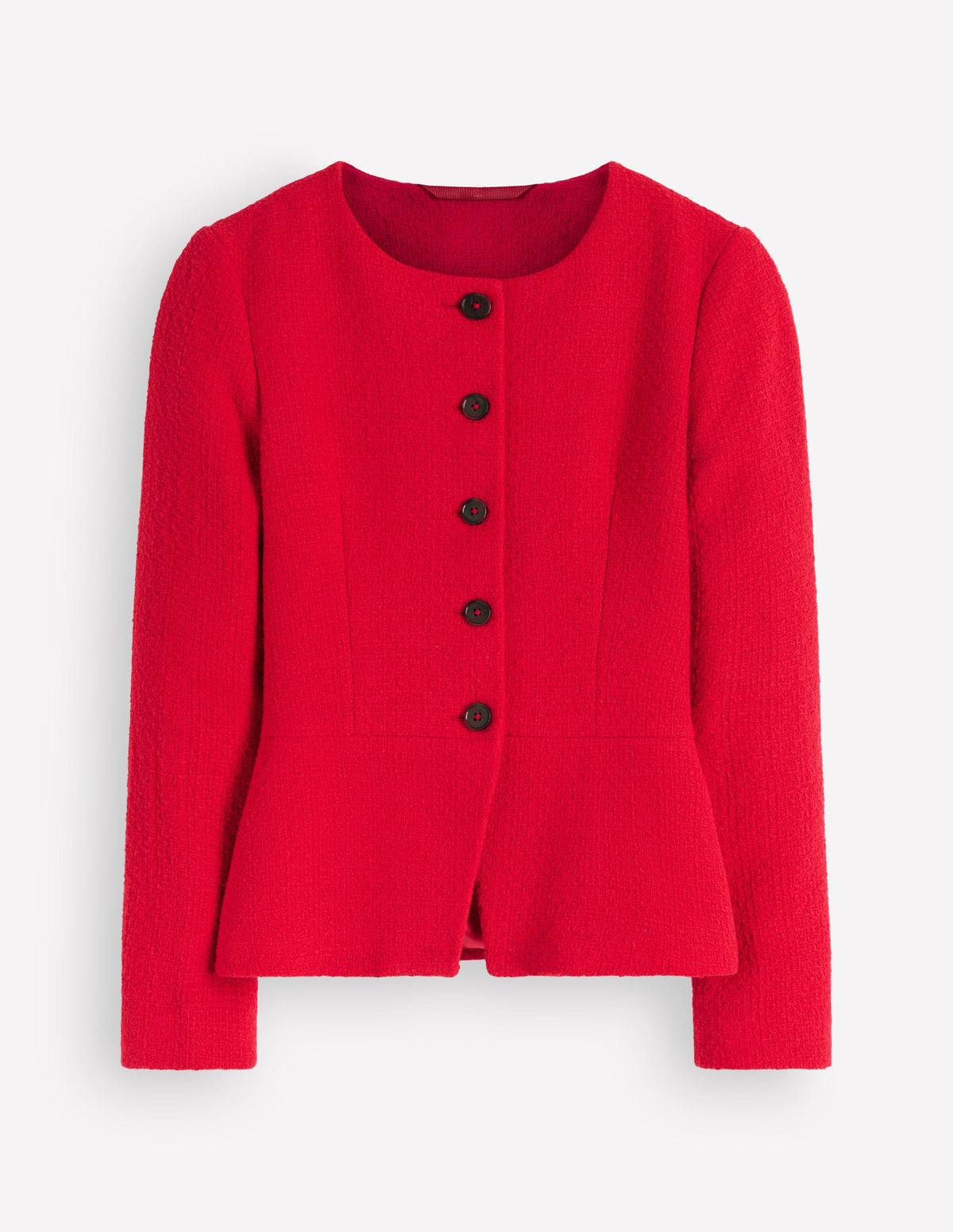 Kragenloser, klassisch geschneiderter Blazer-Mohnblumenrot-6