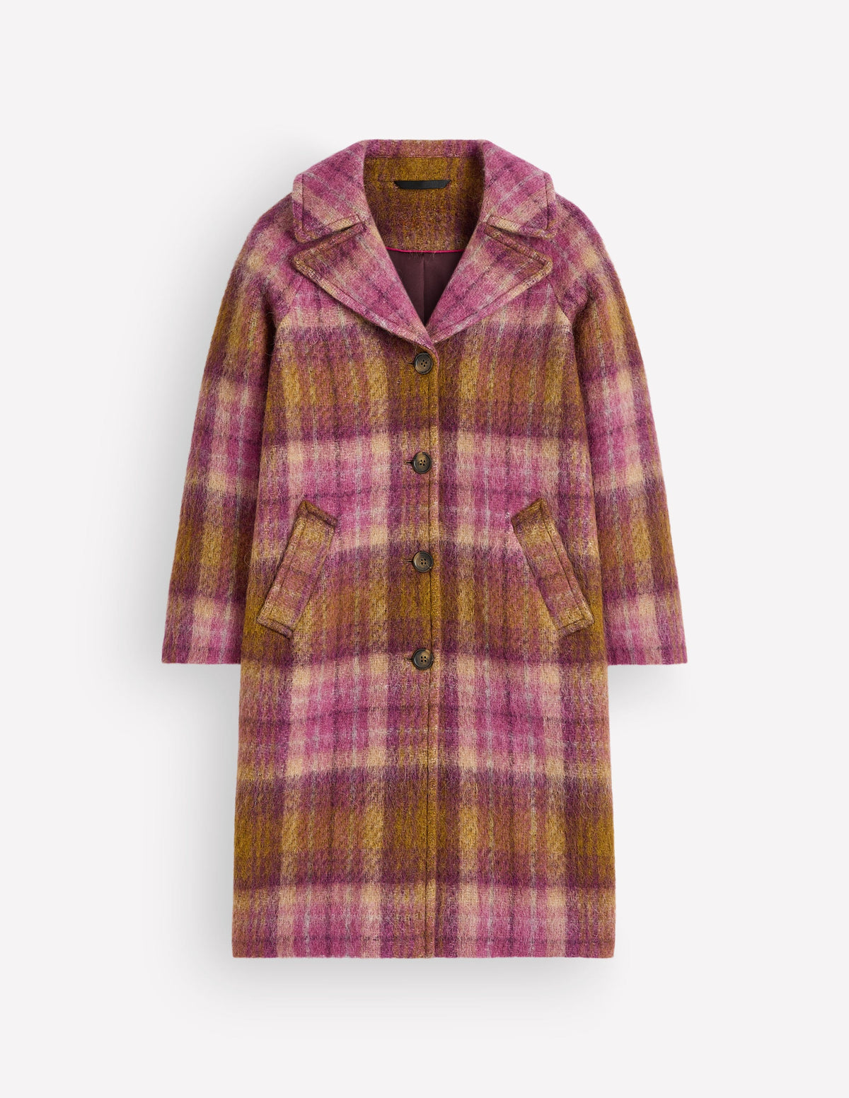 Cotswold Wool Coat-Camel, Pink Check-9