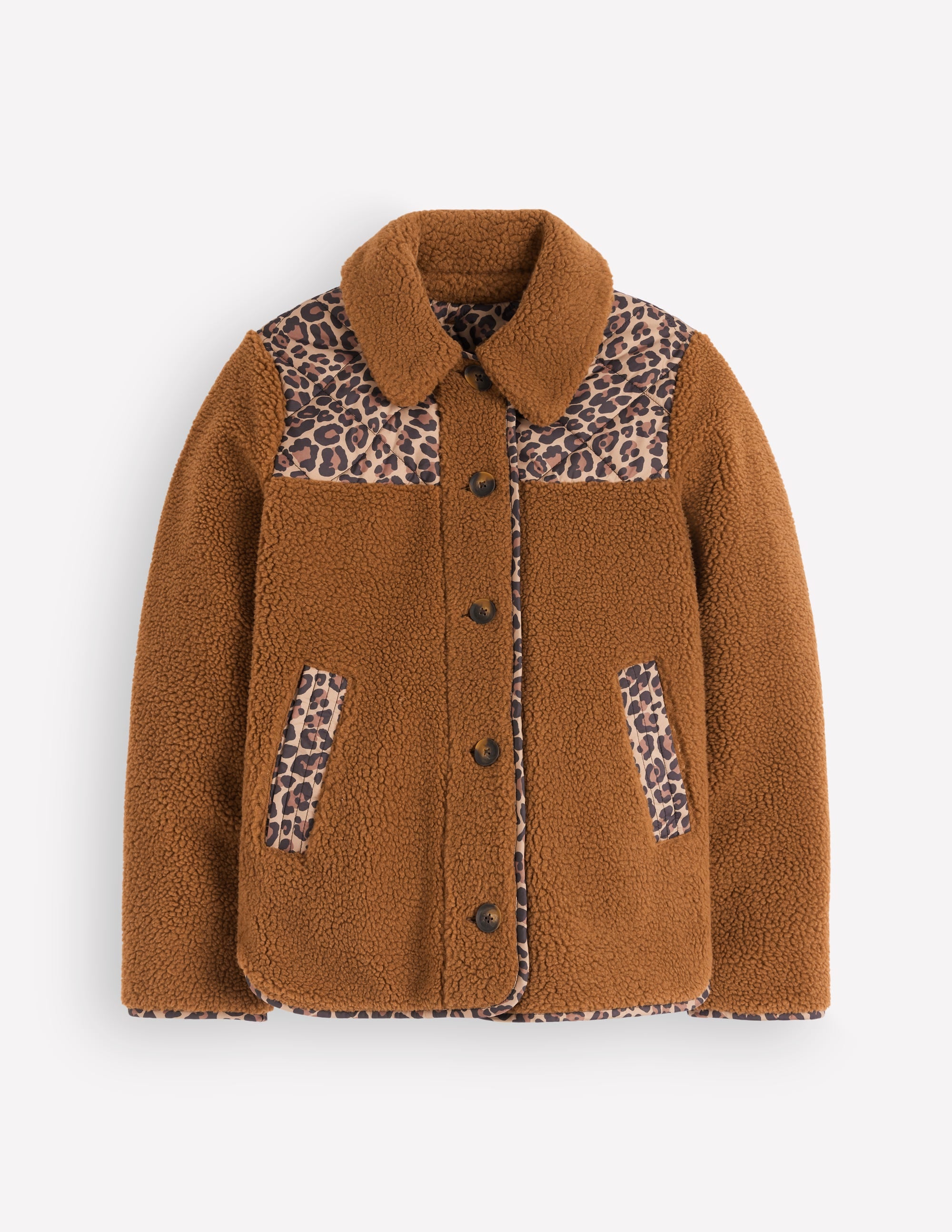 Wendbarer Mantel aus Teddyfell-Mix-Mohair, Leopardenmuster - Image 6