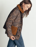 Wendbarer Mantel aus Teddyfell-Mix-Mohair, Leopardenmuster