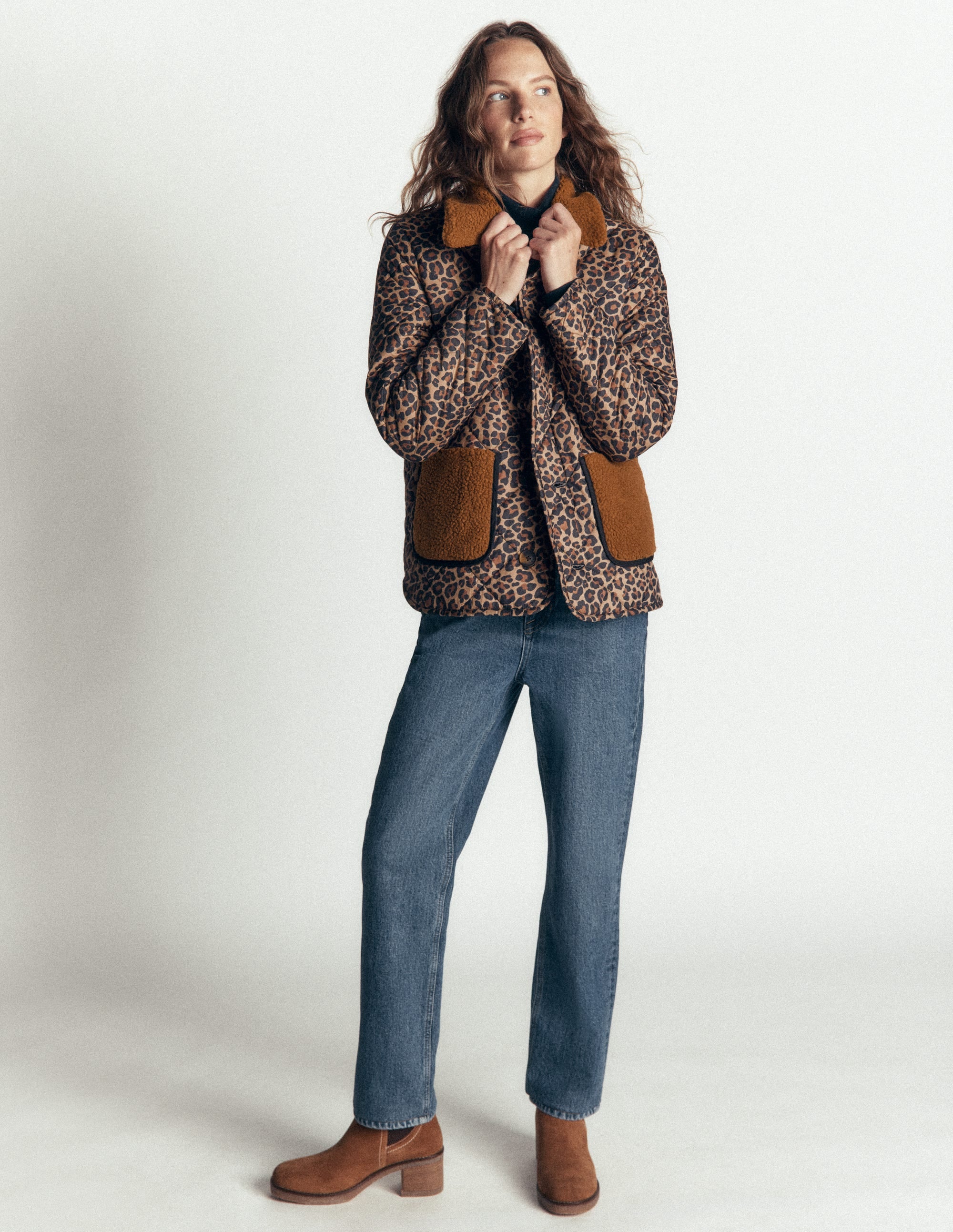 Wendbarer Mantel aus Teddyfell-Mix-Mohair, Leopardenmuster - Image 2