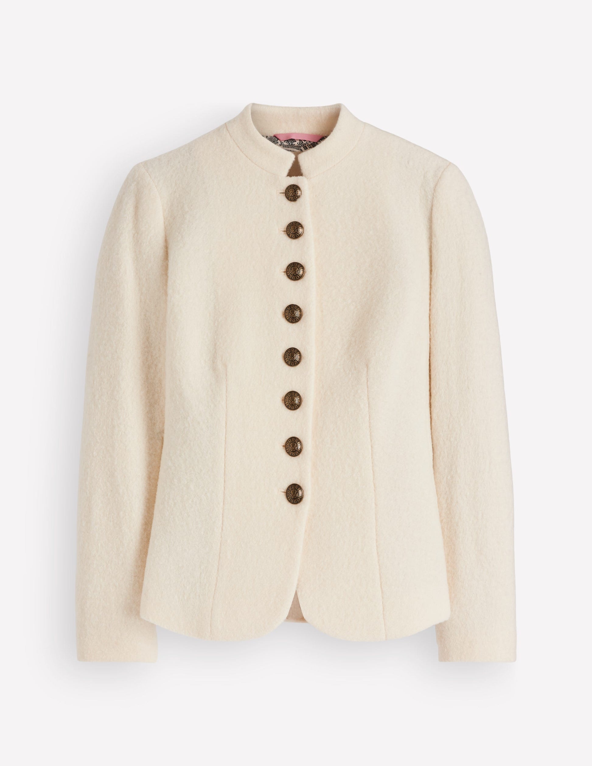 Hereford Jacke aus gekochter Wolle-Naturweiß-6
