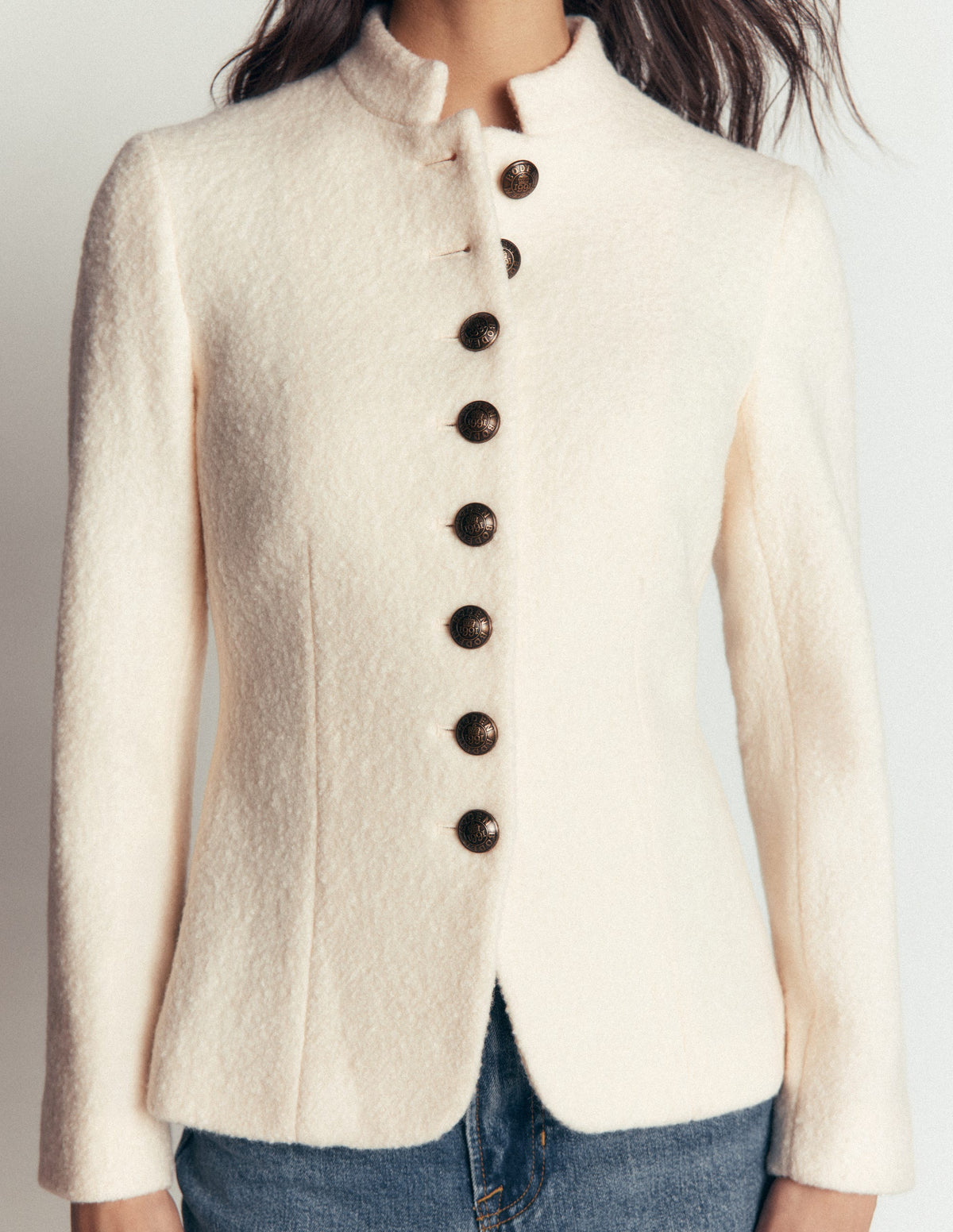 Hereford Jacke aus gekochter Wolle-Naturweiß - Image 2