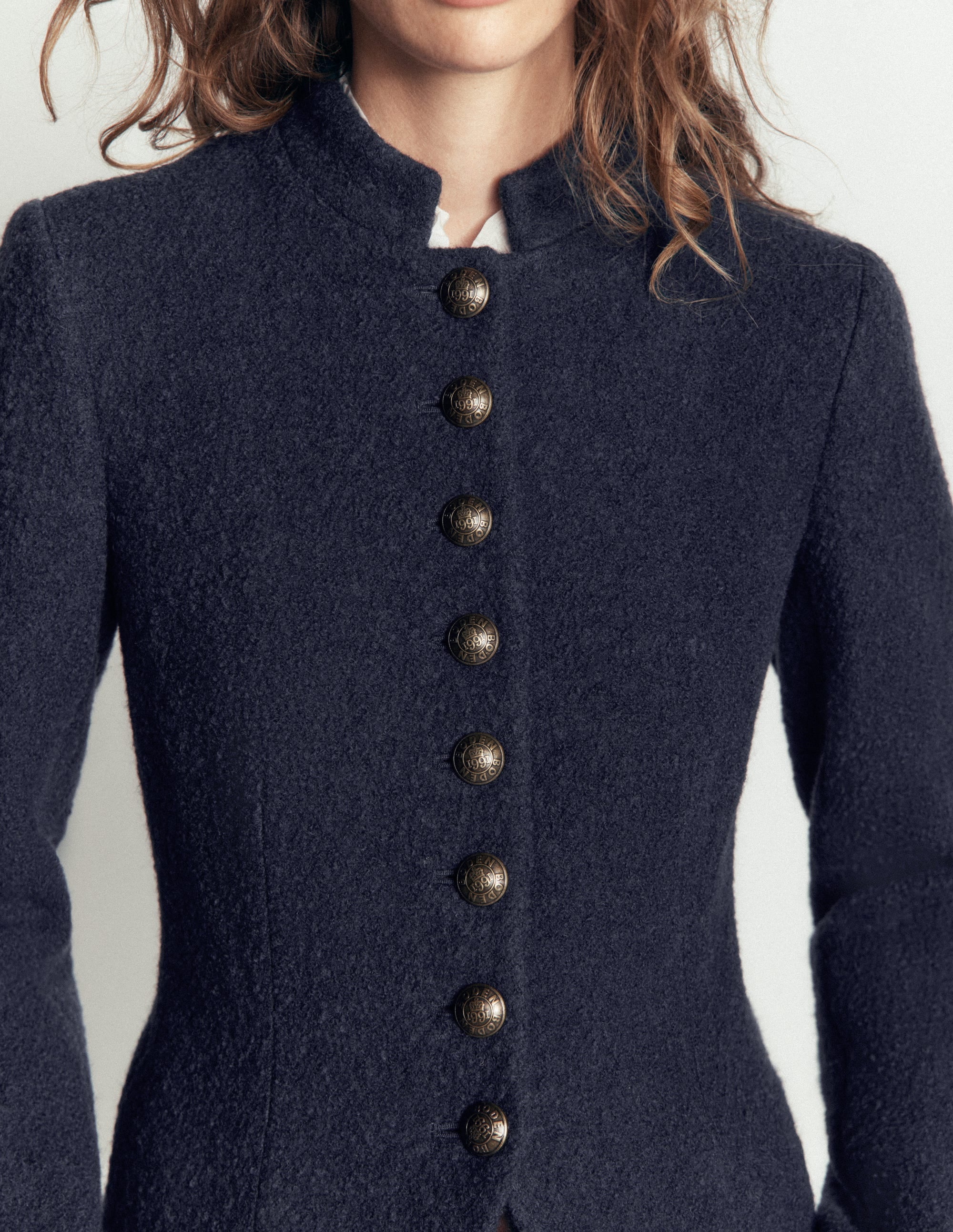 Hereford Jacke aus gekochter Wolle-Marineblau - Image 3