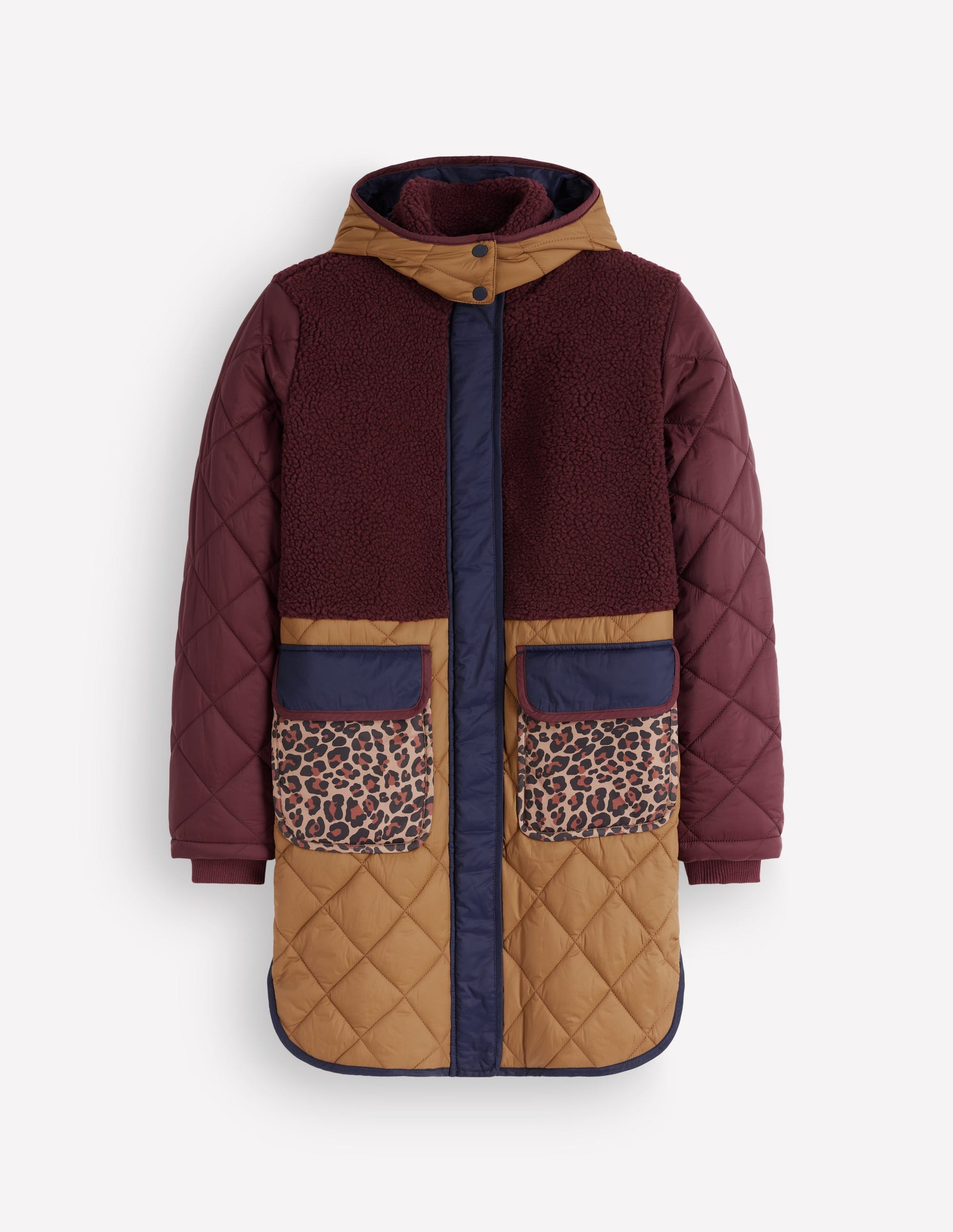 Mantel aus Teddyfell-Mix-Dunkelviolett-7