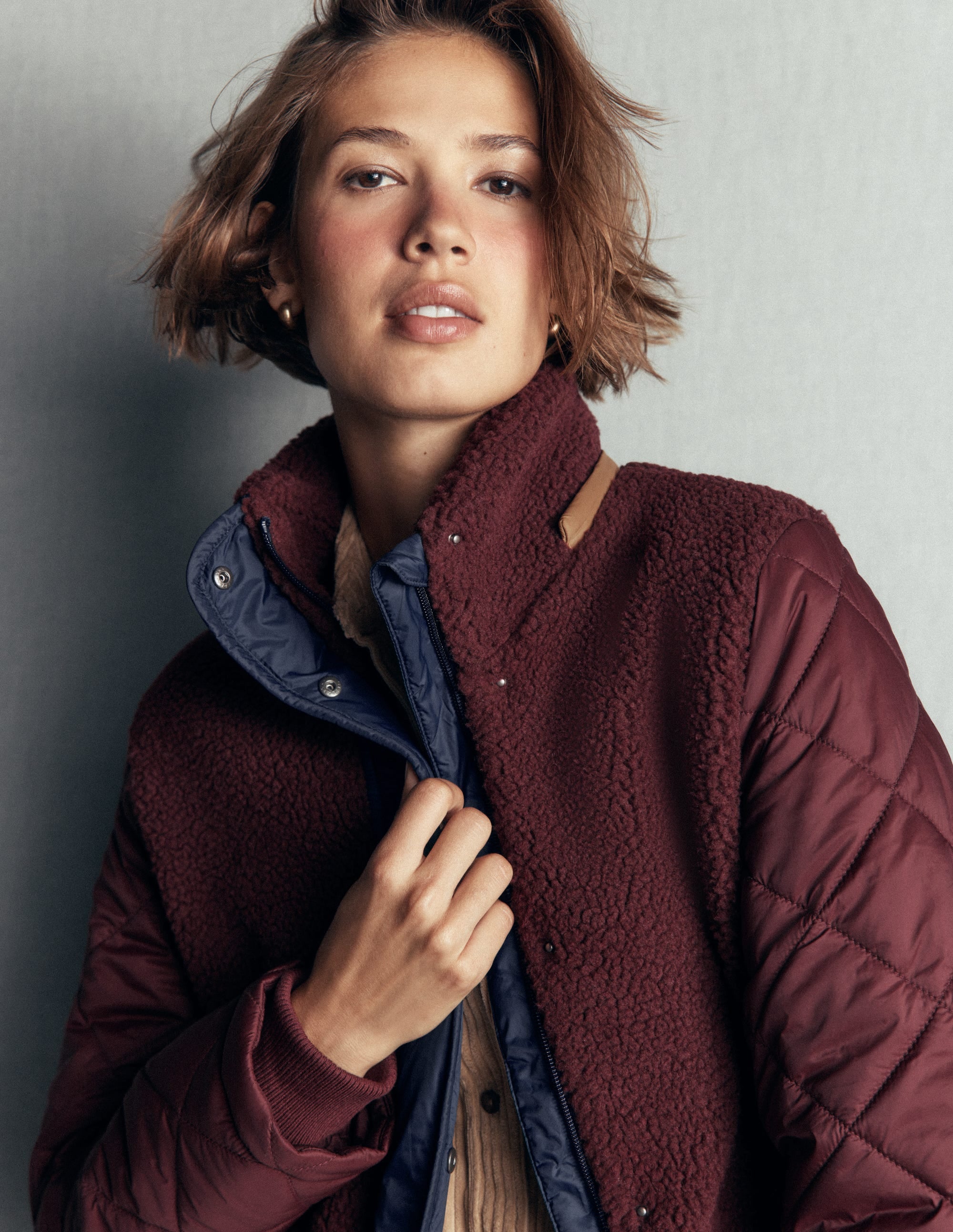 Mantel aus Teddyfell-Mix-Dunkelviolett - Image 6