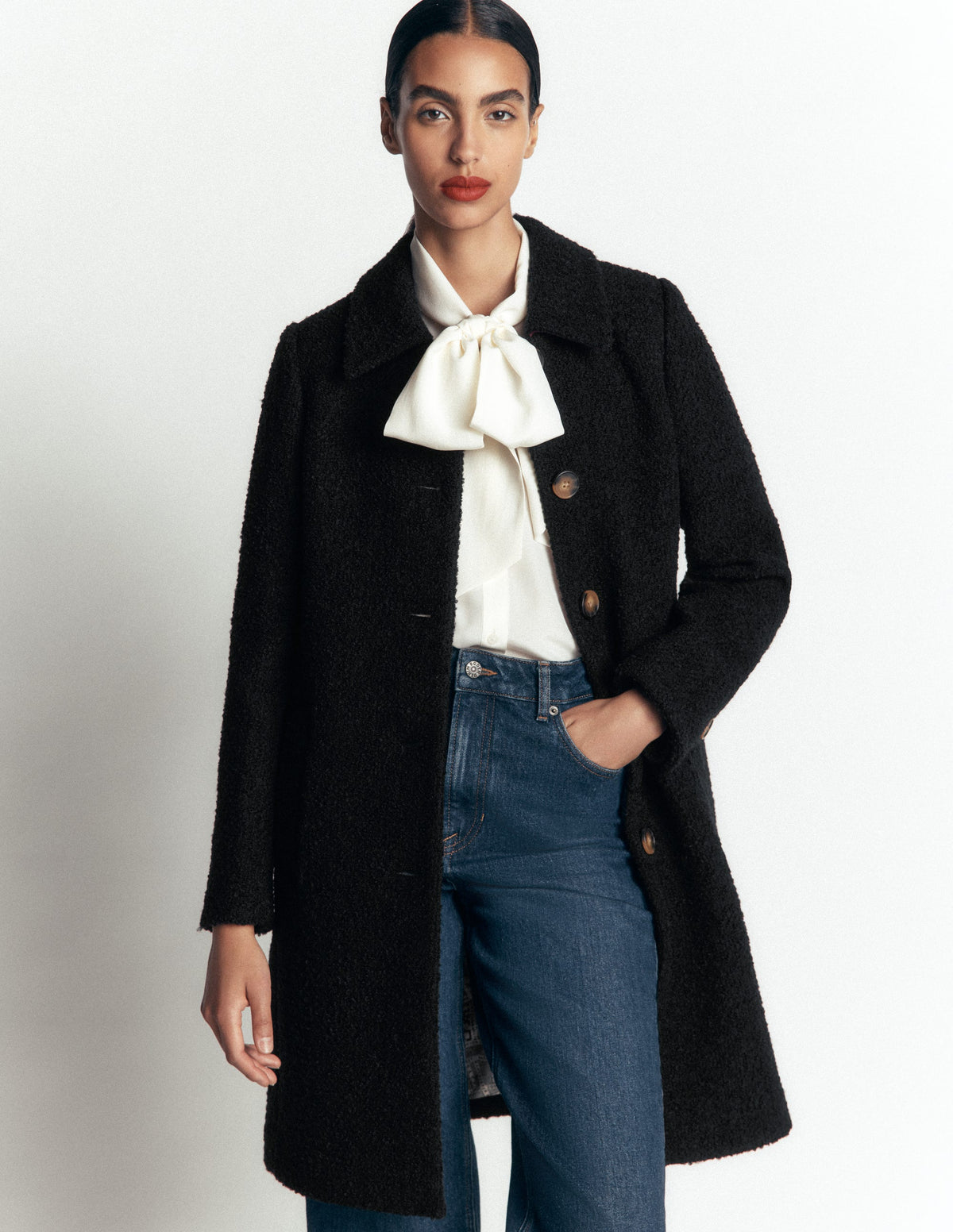 Aylesford Wool Coat-Black-1
