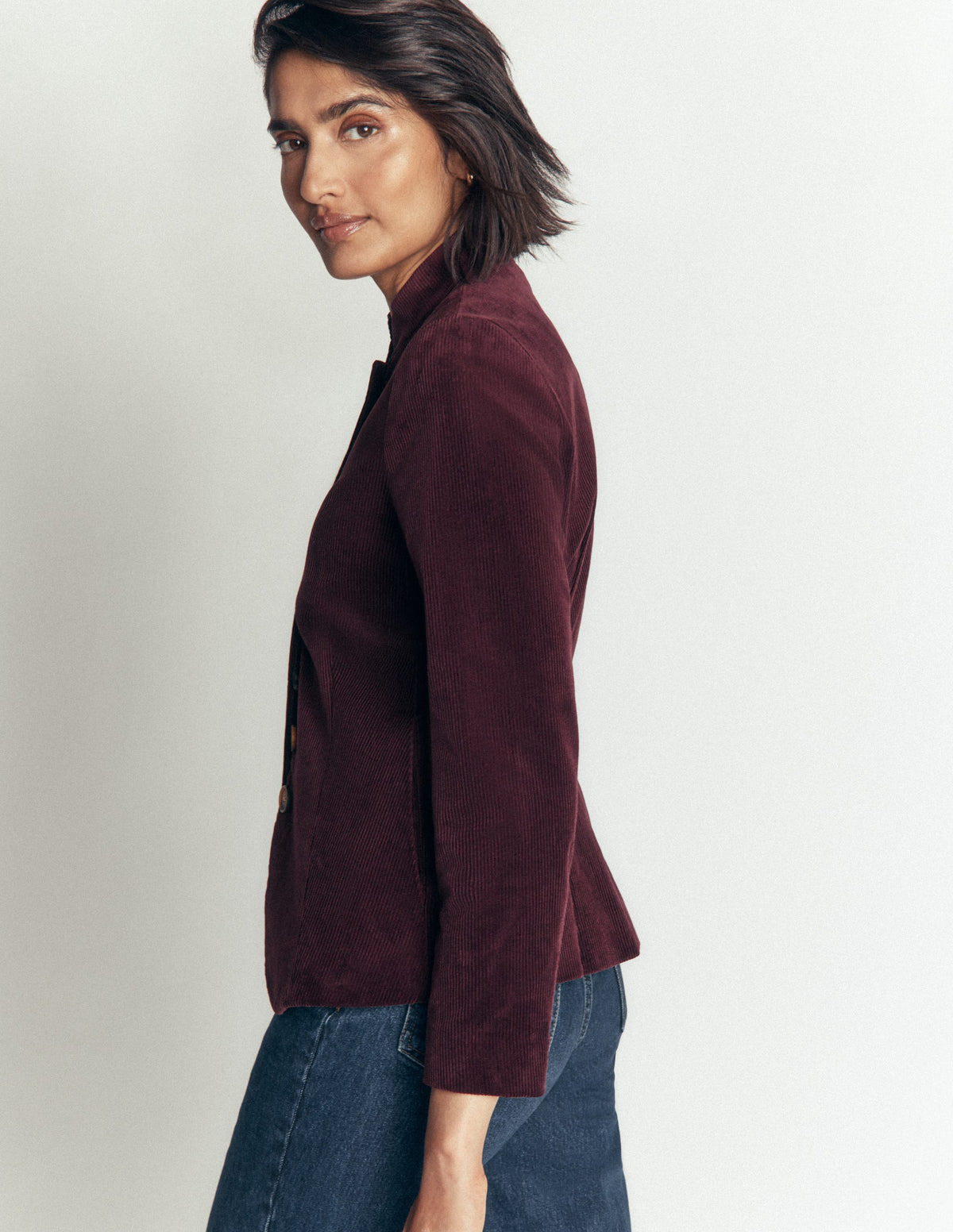 Hereford Cordjacke im Military-Stil-Dunkle Kirsche - Image 4