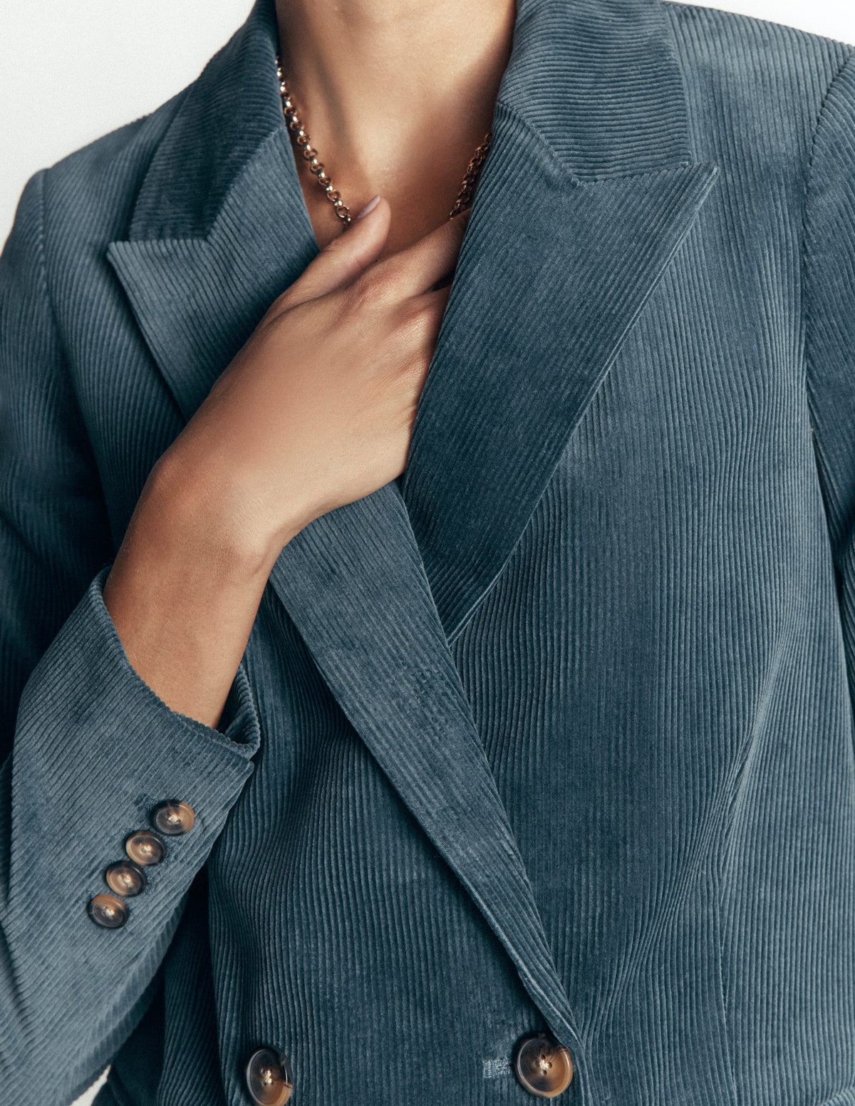 Blazer Keswick en velours côtelé-Bleu Orage - Image 3