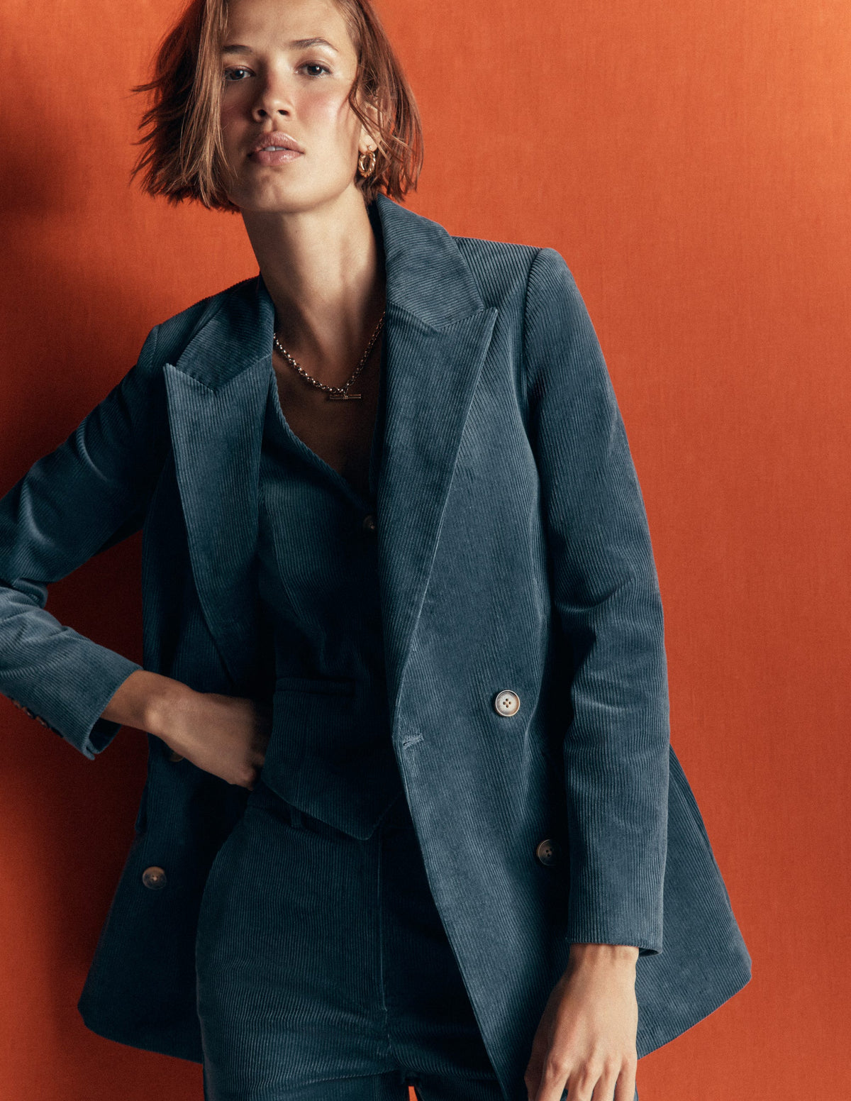 Blazer Keswick en velours côtelé-Bleu Orage - Image 7