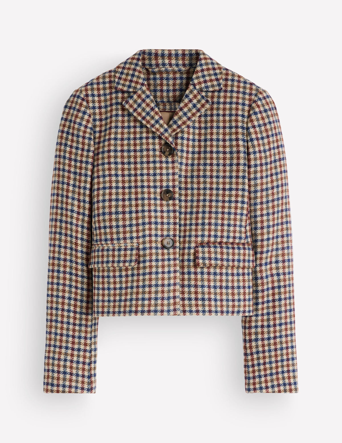 Dartmouth Wool Blend Blazer-Ivory, Blue and Maroon Check - Image 7