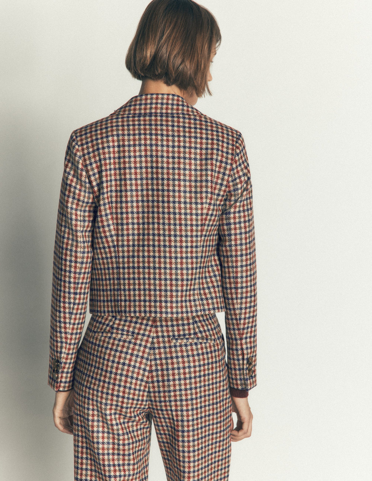 Dartmouth Wool Blend Blazer-Ivory, Blue and Maroon Check-5