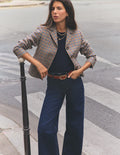 Dartmouth Wool Blend Blazer-Ivory, Blue and Maroon Check