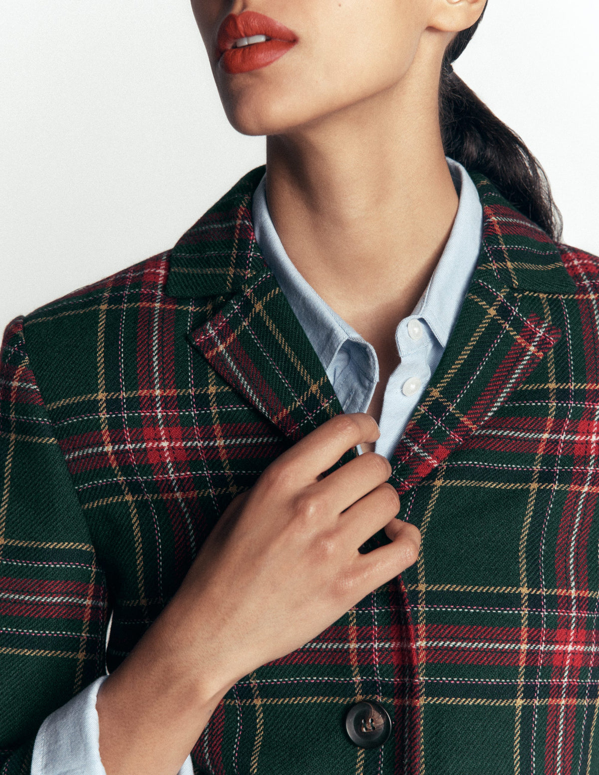 Dartmouth Blazer aus Wollmischgewebe-Grün, Marineblau und Rot Kariert - Image 5