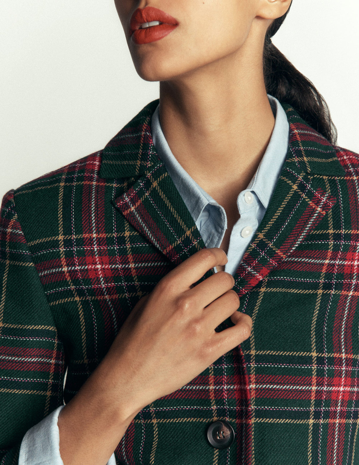 Dartmouth Blazer aus Wollmischgewebe-Grün, Marineblau und Rot Kariert - Image 4