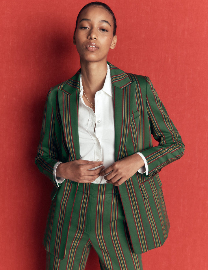 Woodbridge Klassisch geschneiderter Blazer-Grün, Schuluniform Streifen