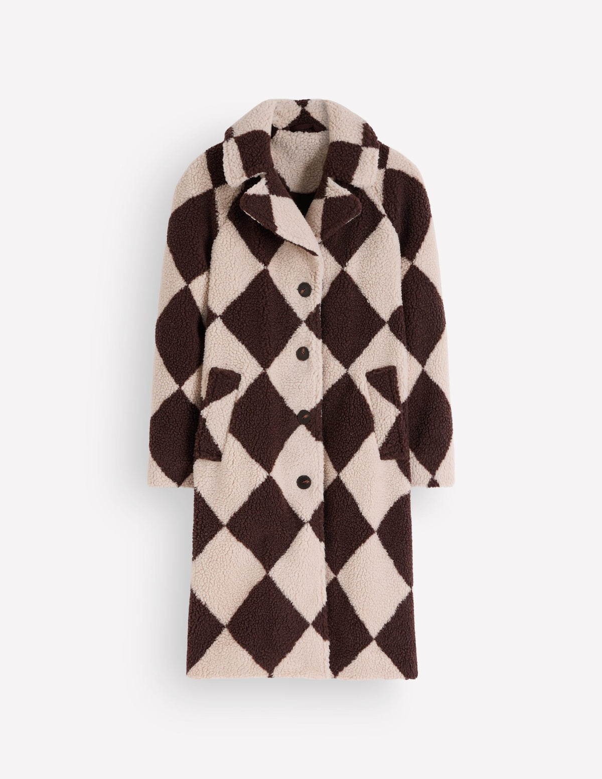 Manteau Cotswold en borg-Motif argyle borg géant vison et marron - Image 6