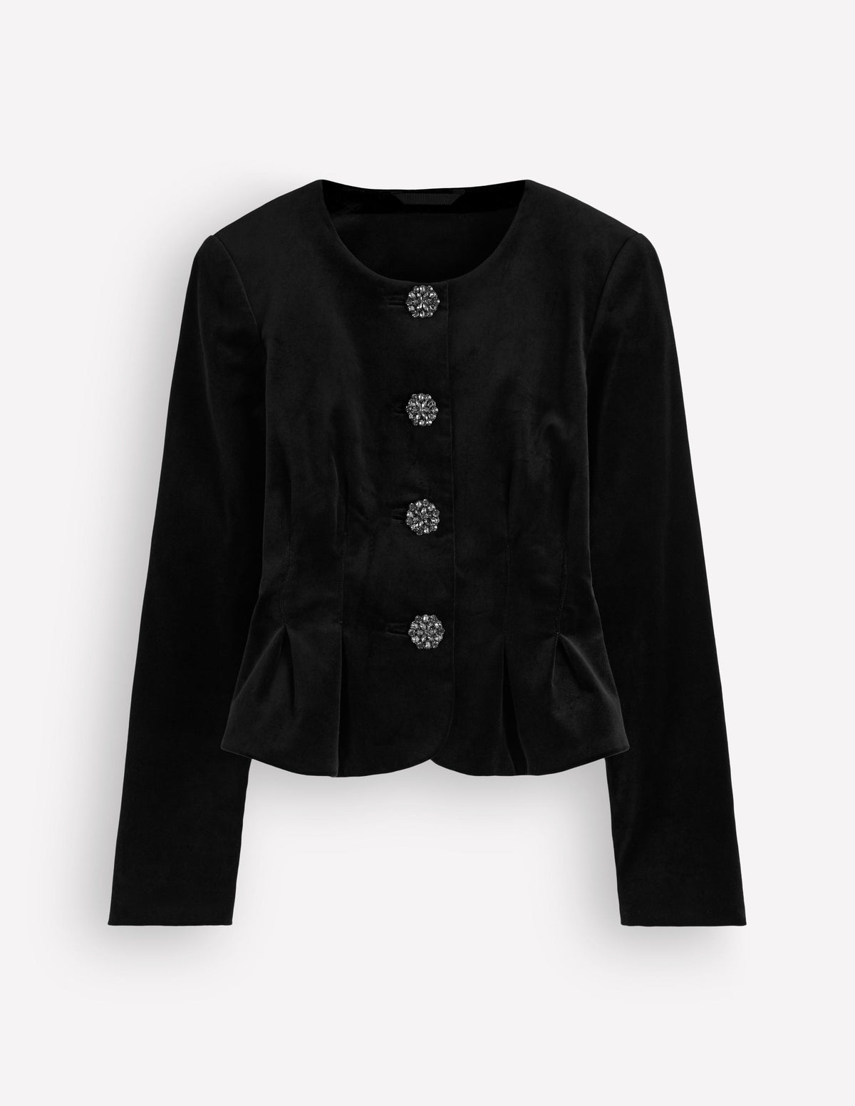 Taillierte Samtjacke-Schwarz - Image 8